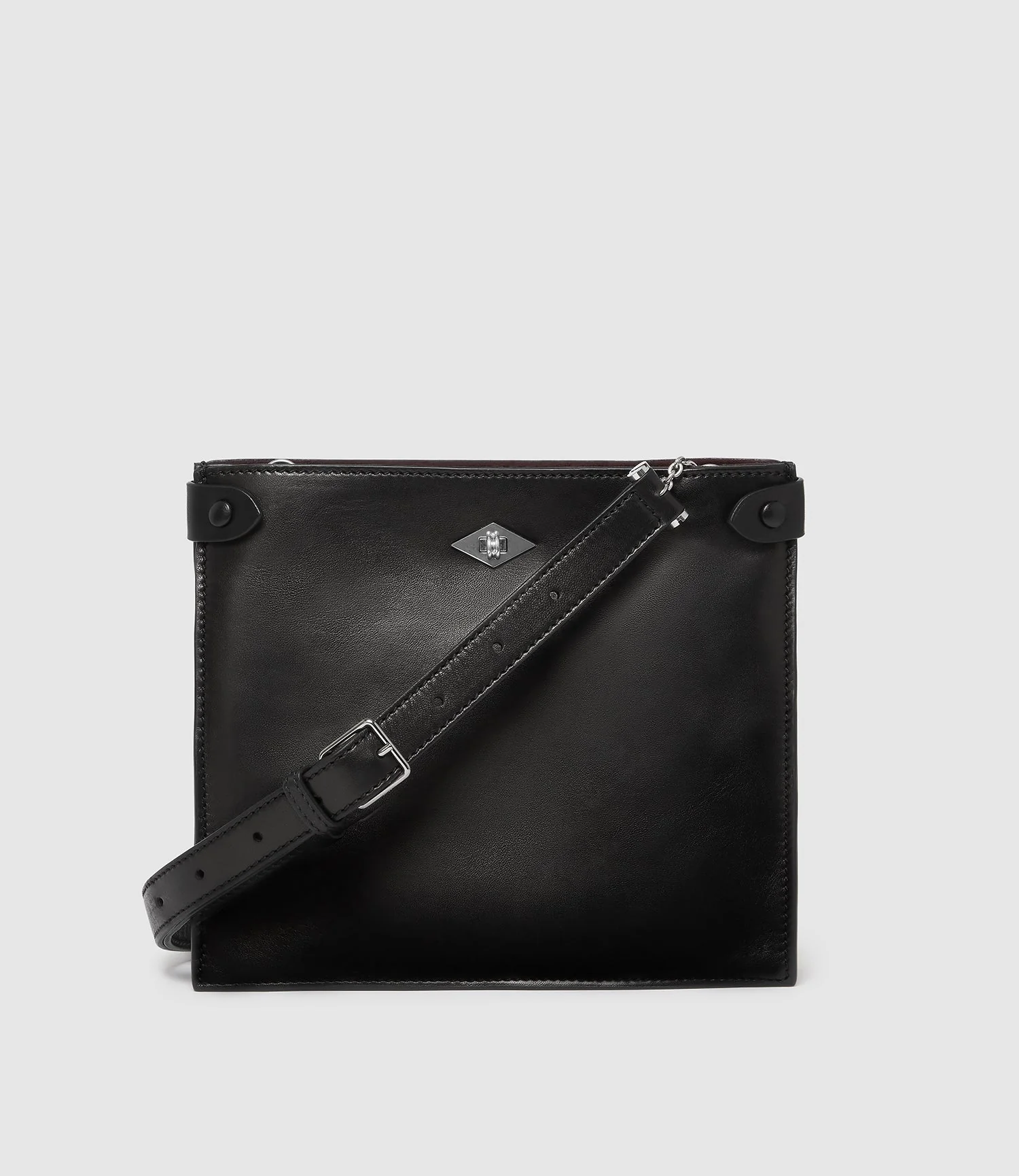 Metier - Stowaway Crossbody Buttery Nappa Black with Silver Hardware