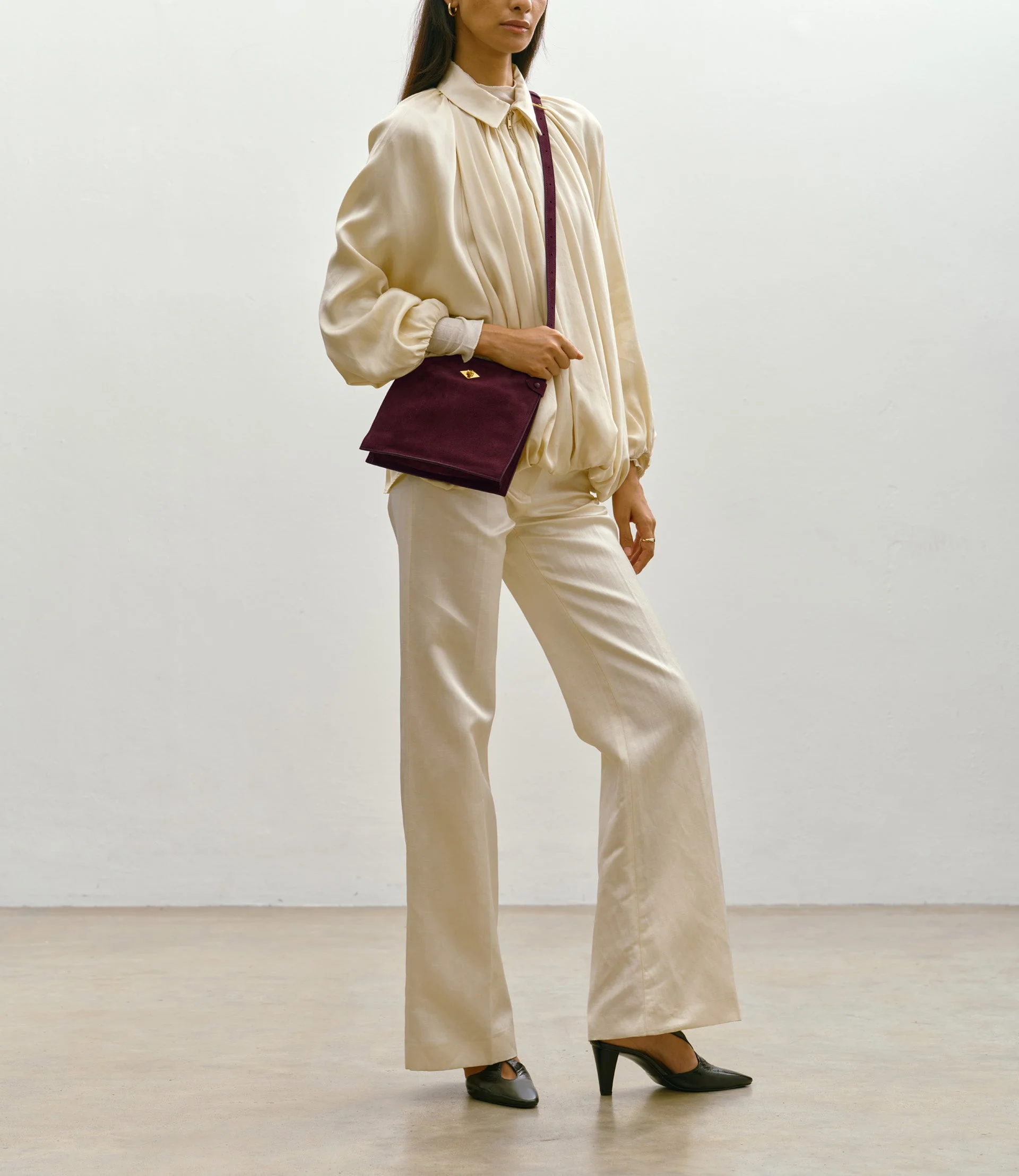 Metier - Stowaway Crossbody Buttery Suede Amarone - Image 5