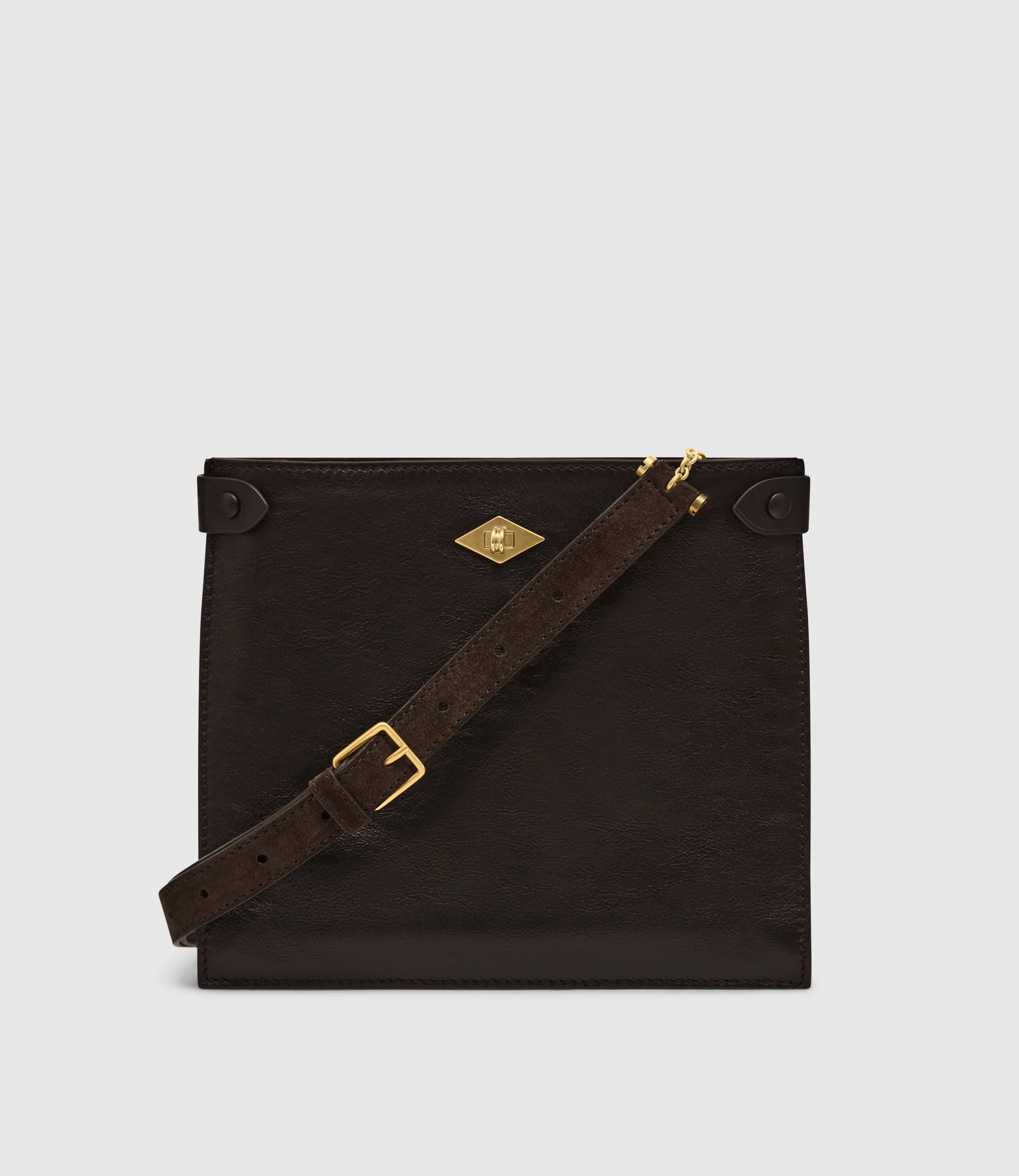 Metier - Stowaway Crossbody Elvis Cacao with Suede Chocolate