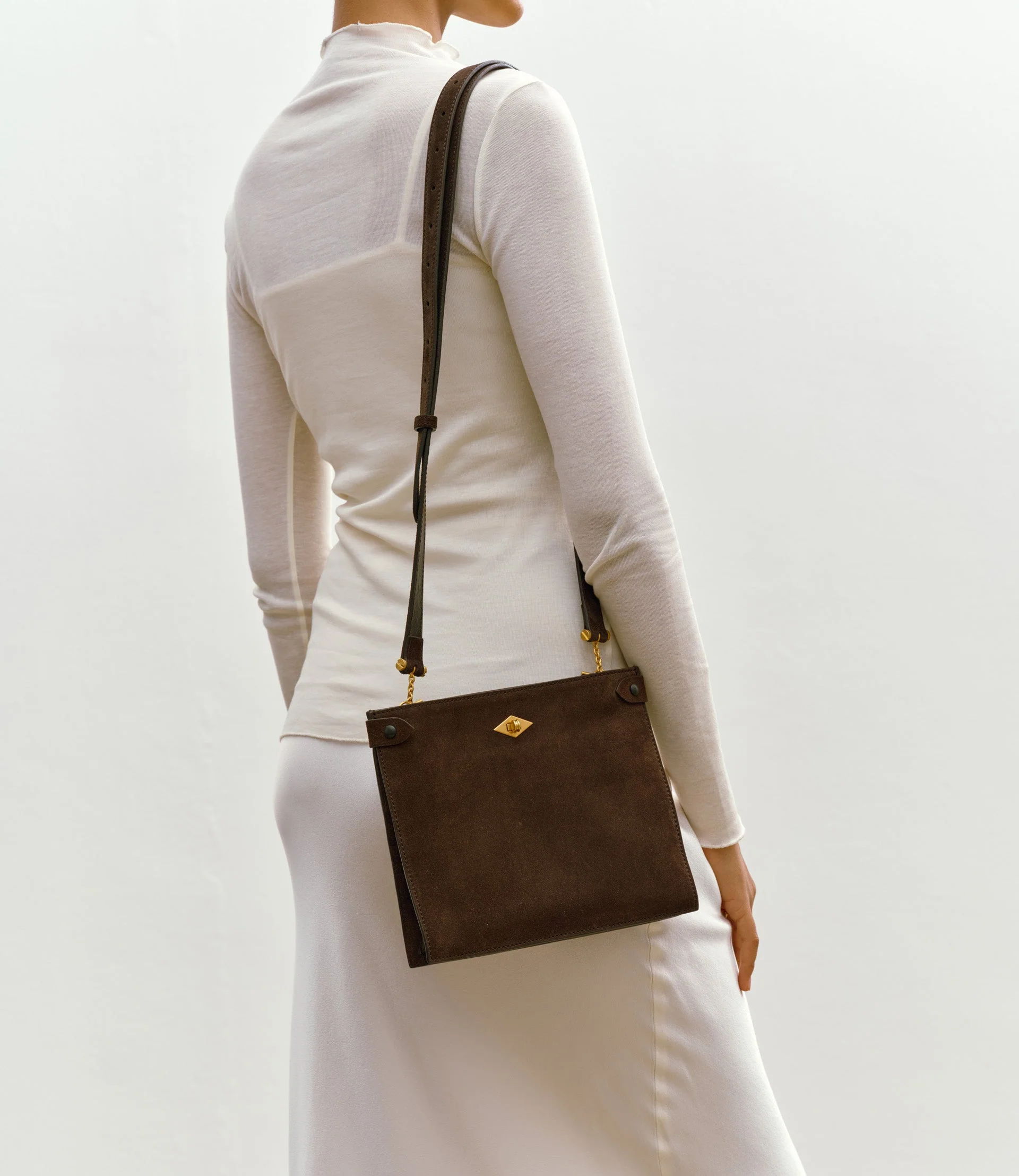 Metier - Stowaway Crossbody Suede Chocolate - Image 5
