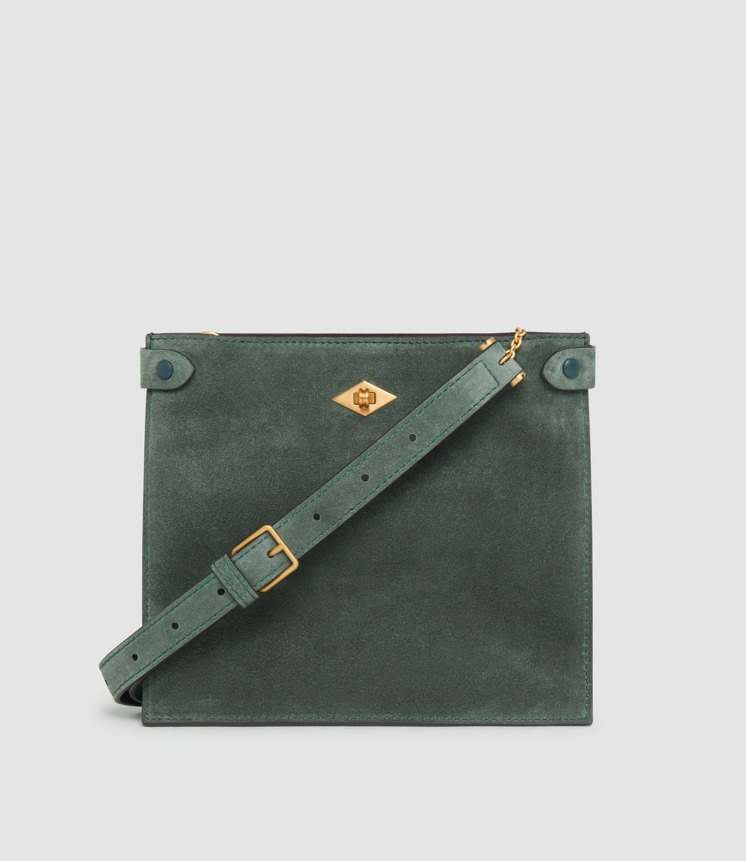 Metier - Stowaway Crossbody Suede Emerald