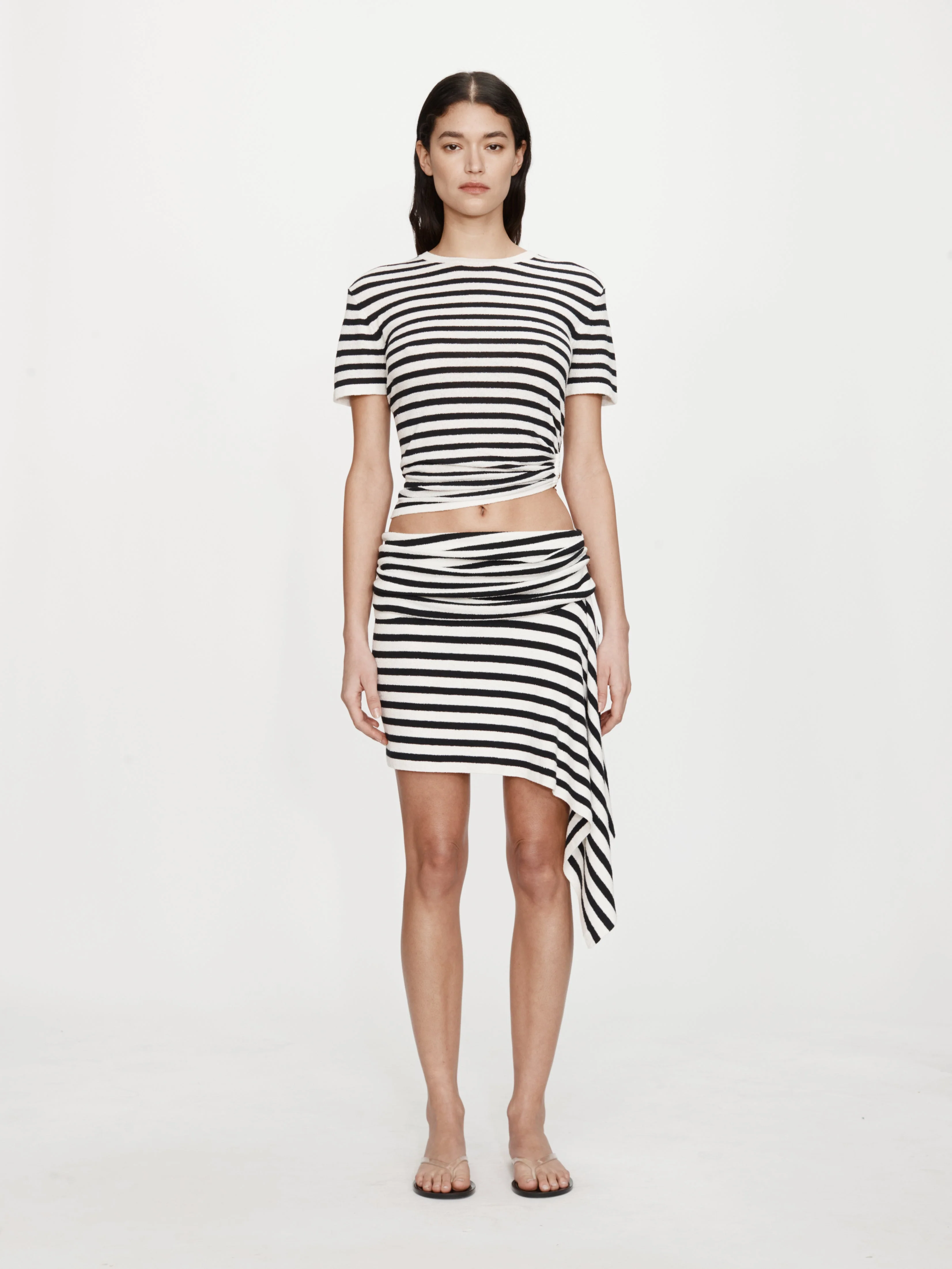 Christopher Esber - Stripe Knit Ruched Orbit Tee - Image 3