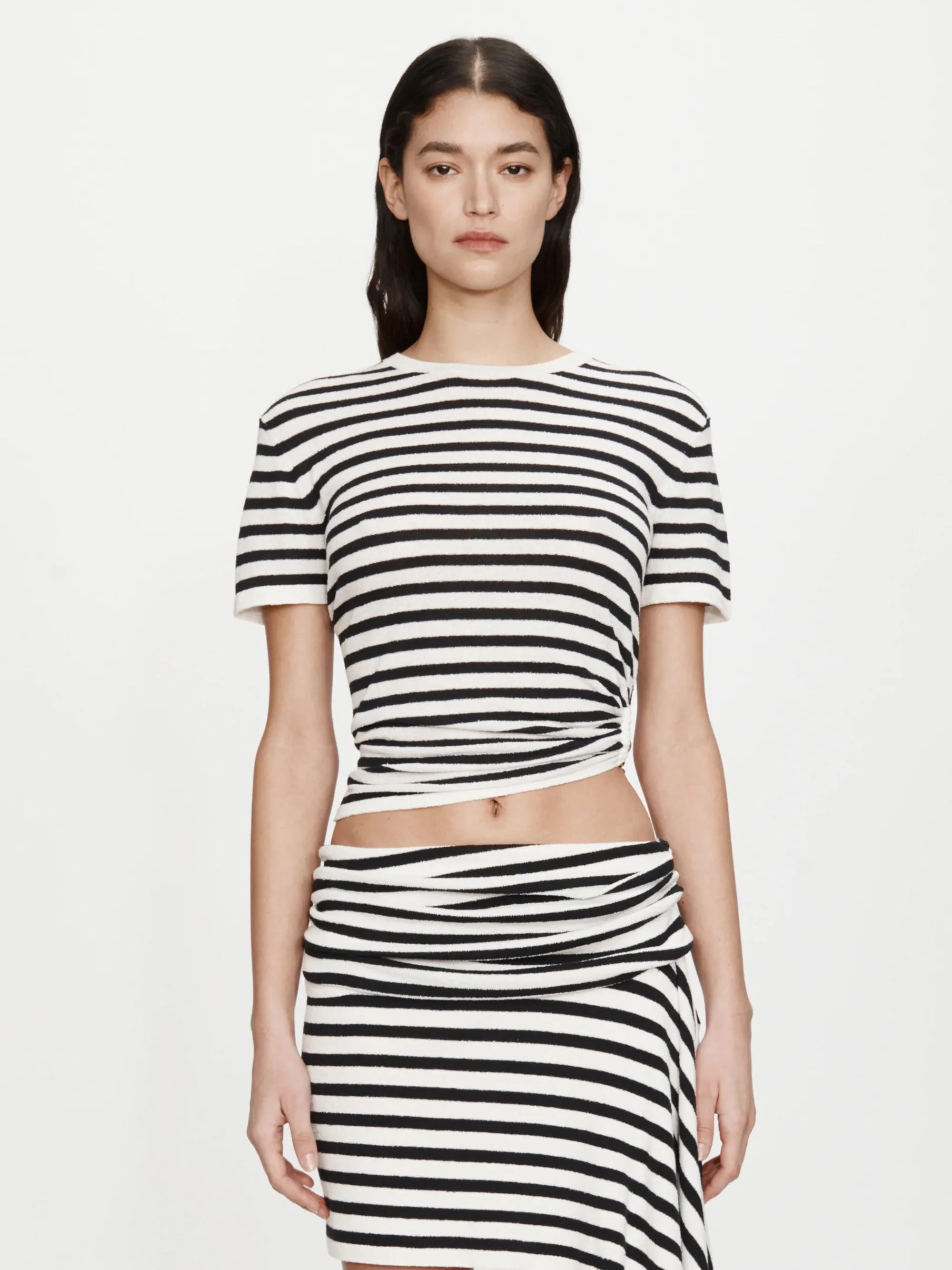 Christopher Esber - Stripe Knit Ruched Orbit Tee - Image 5