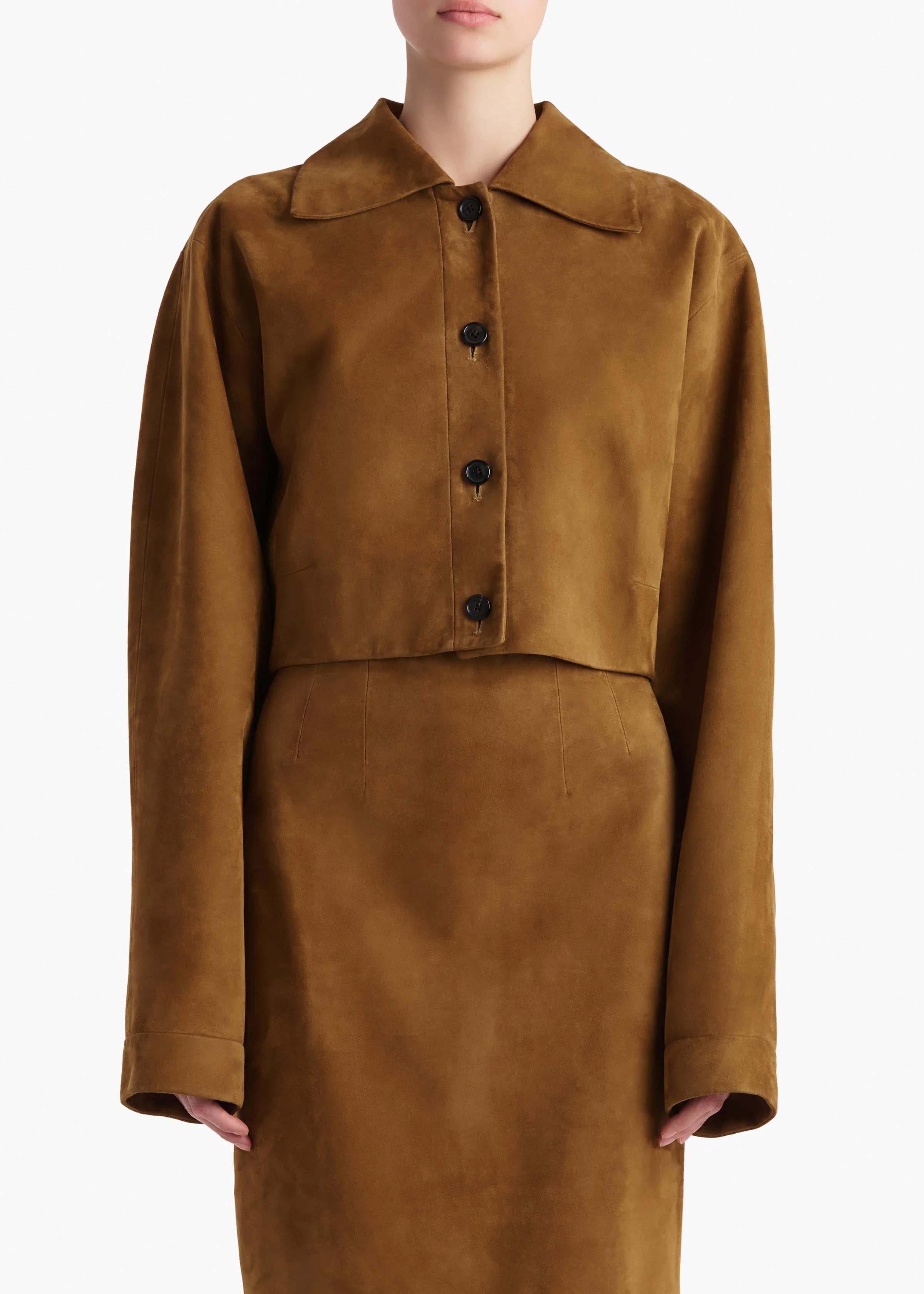 Khaite - Sue Jacket in Toffee Suede - Image 3
