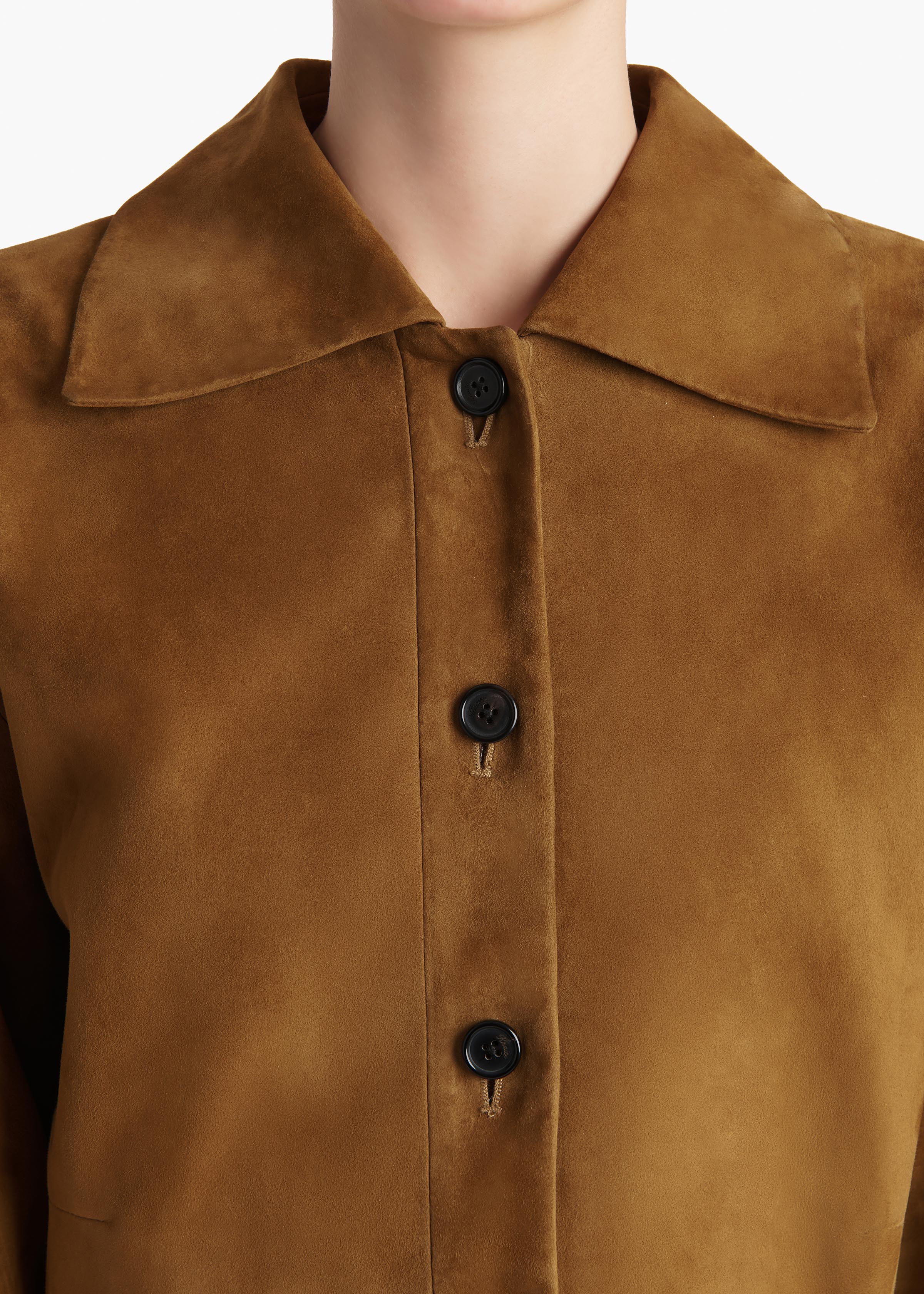 Khaite - Sue Jacket in Toffee Suede - Image 6