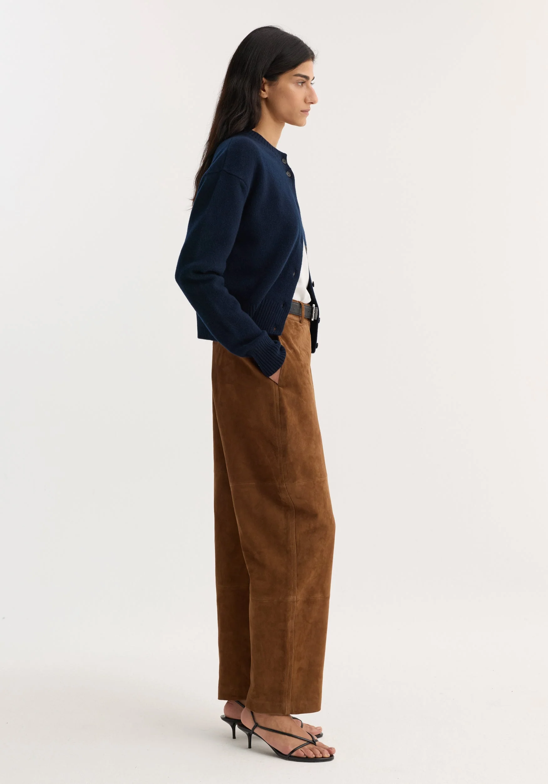 ROHE - Suede barrel leg trouser | tobacco - Image 3