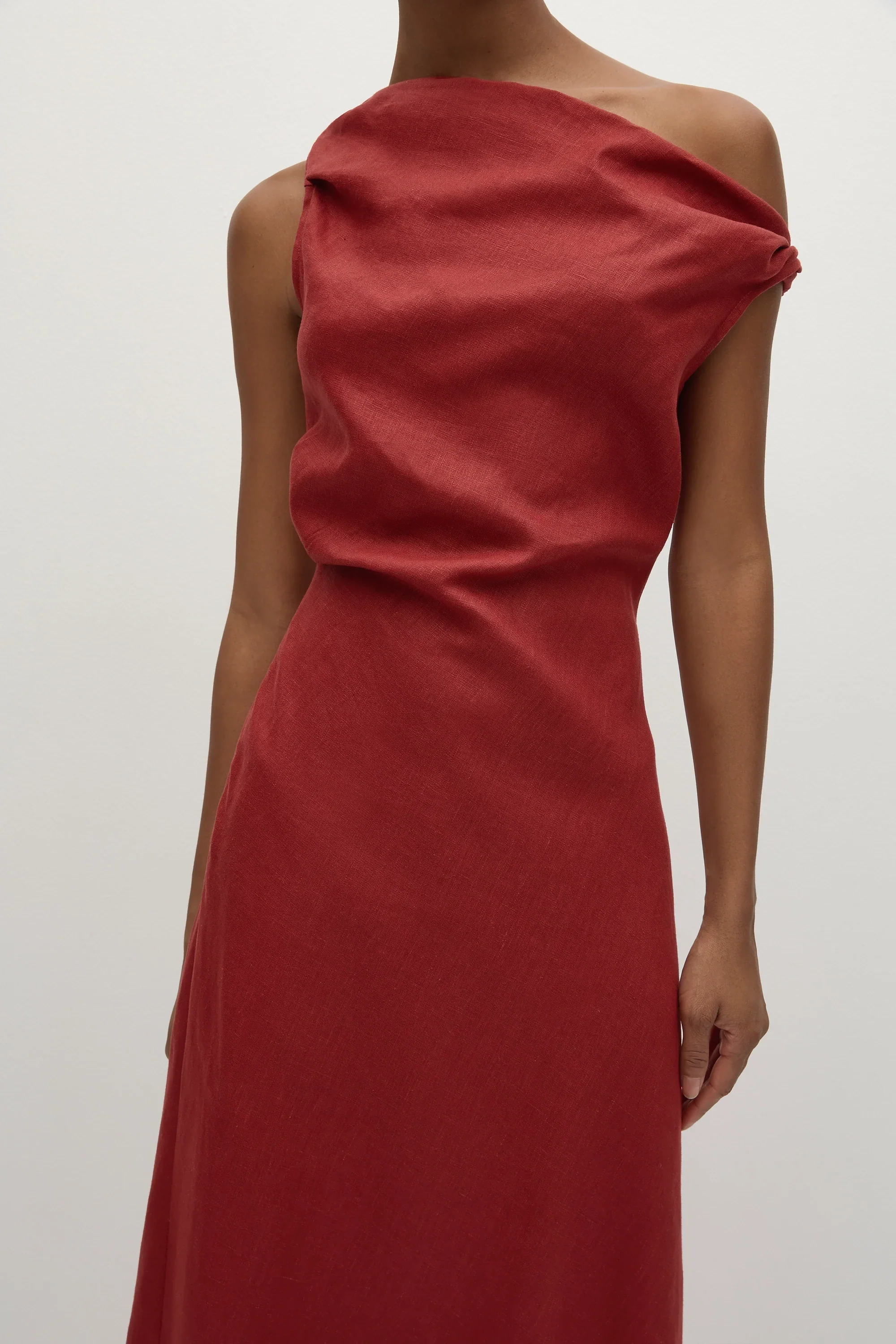 Faithfull - Suis Midi Dress Deep Red - Final Sale - Image 3