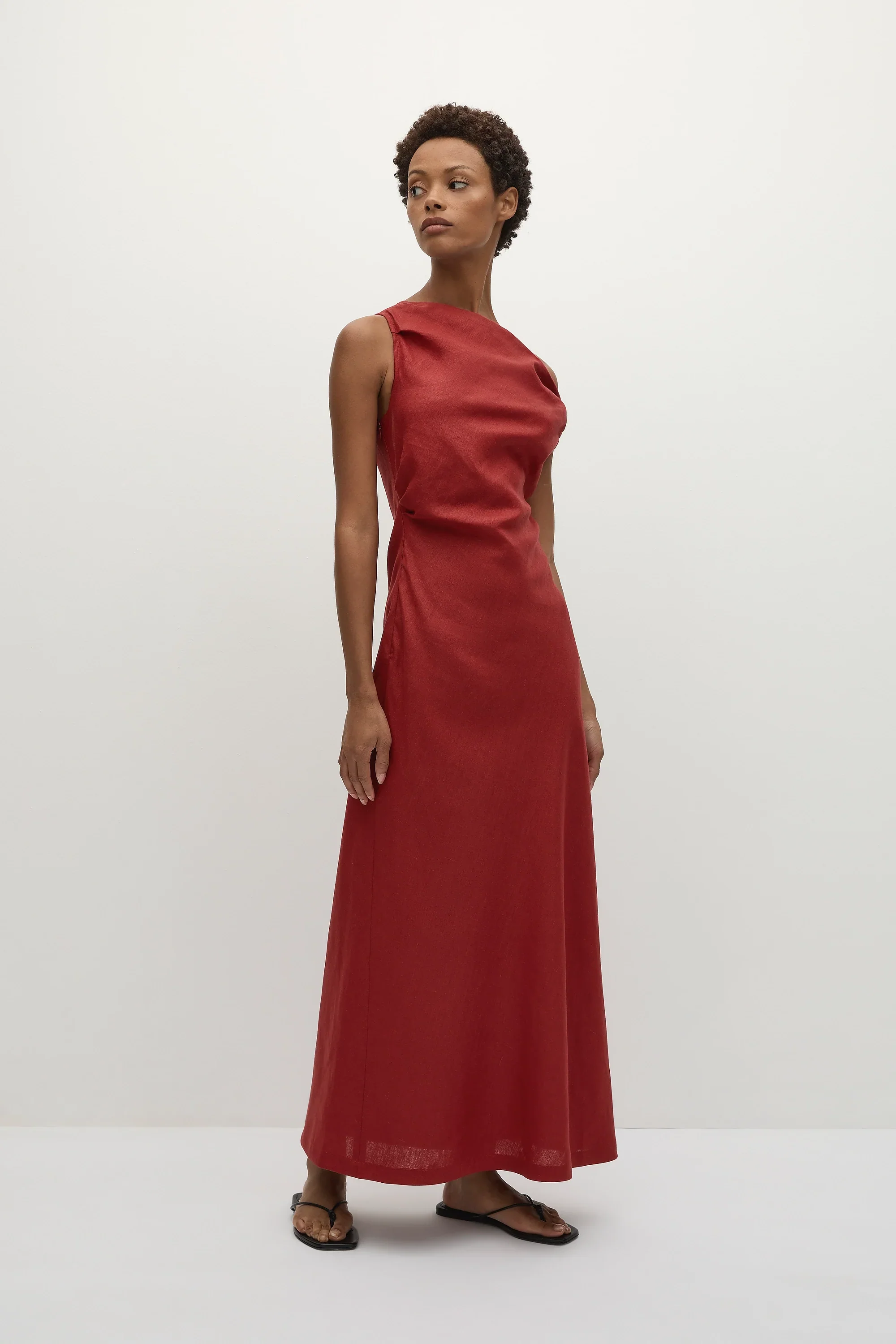 Faithfull - Suis Midi Dress Deep Red - Final Sale - Image 4