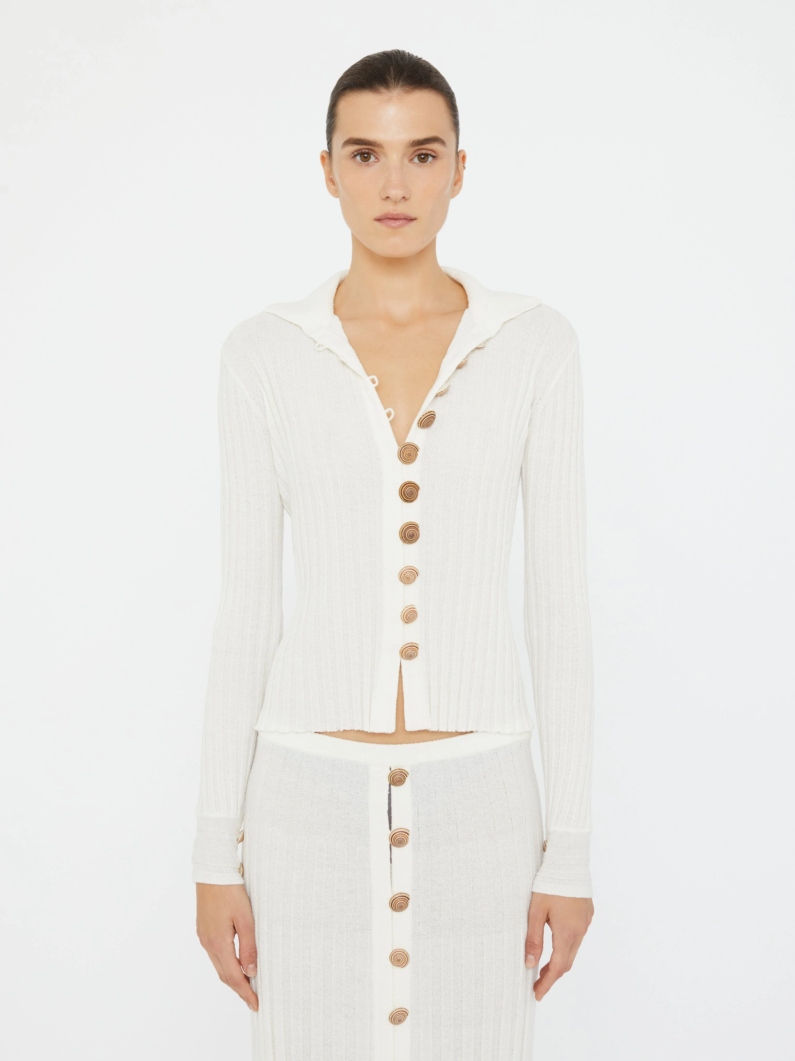 Christopher Esber - Sundial Shell Ribbed Knit Cardigan