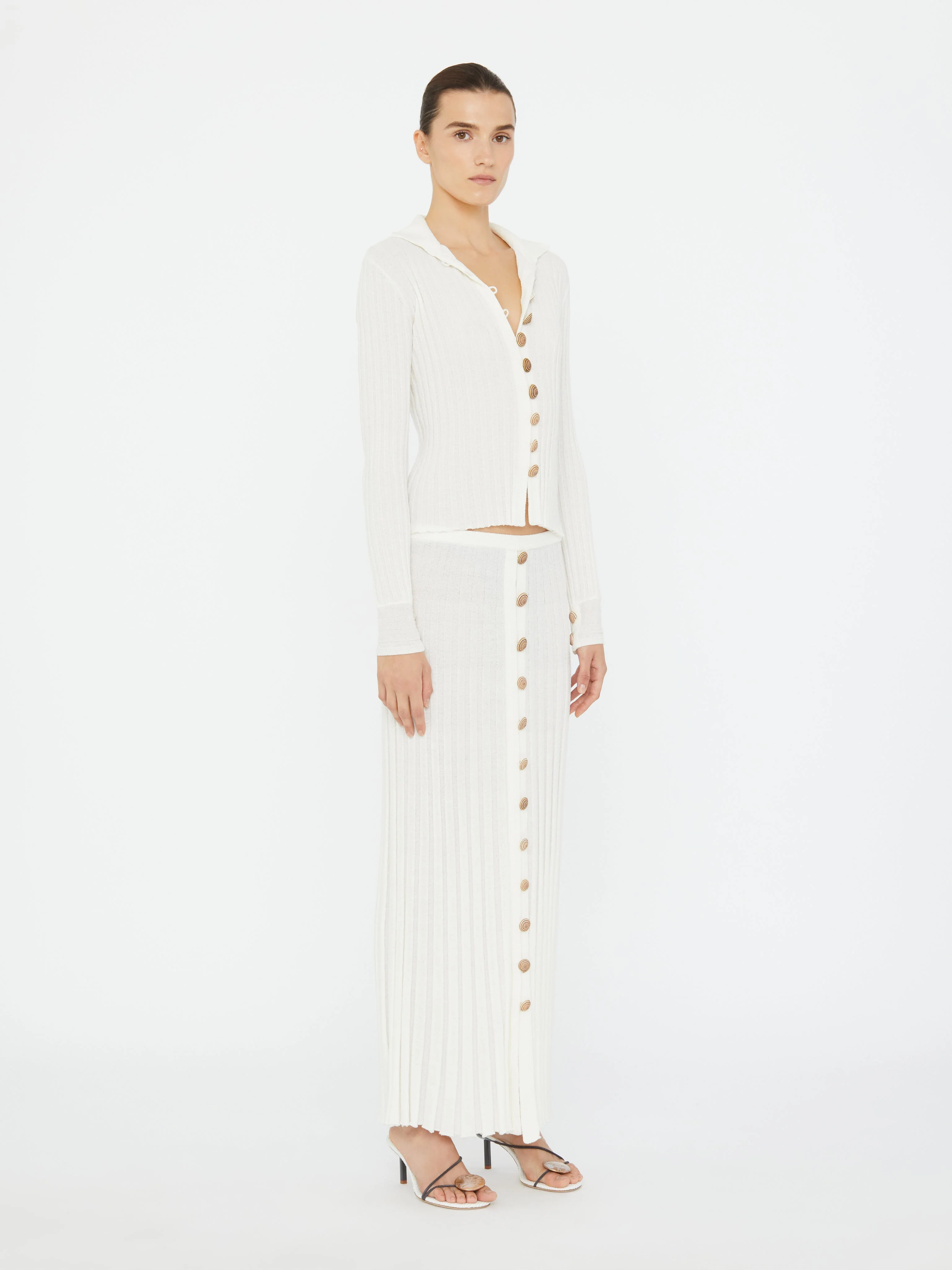 Christopher Esber - Sundial Shell Ribbed Knit Cardigan - Image 3