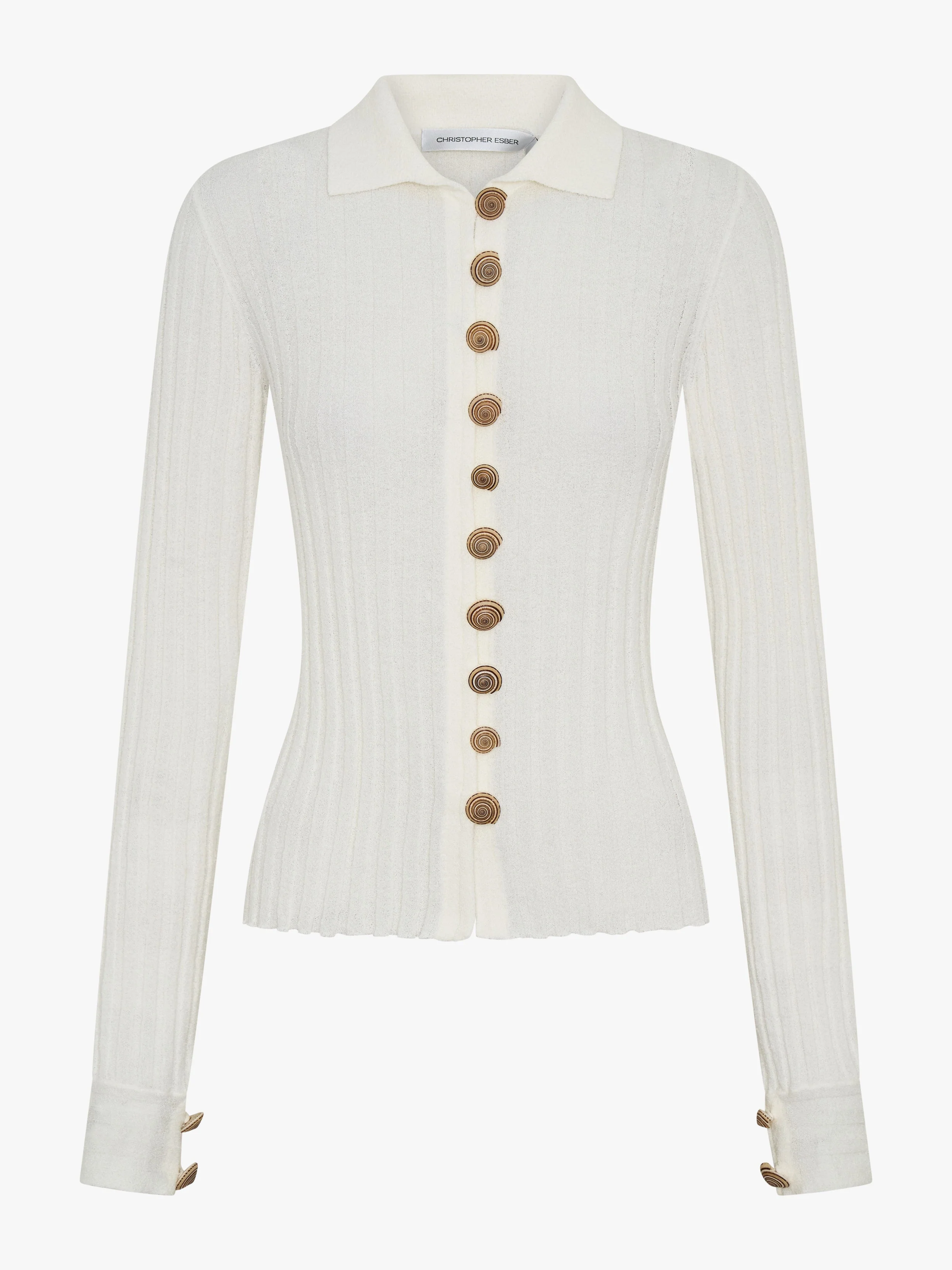 Christopher Esber - Sundial Shell Ribbed Knit Cardigan - Image 5