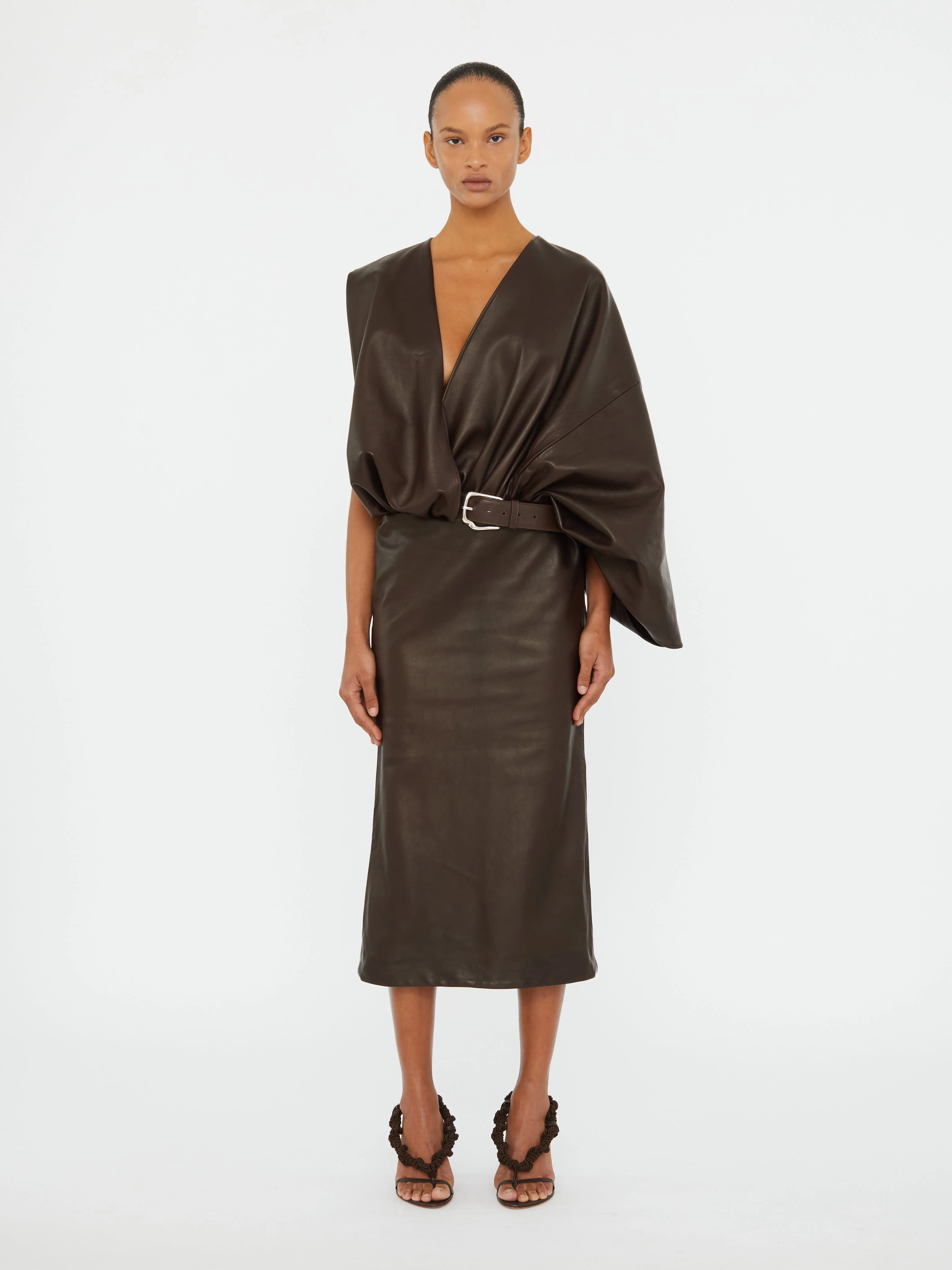 Christopher Esber - Swaddled Belted Leather Dress