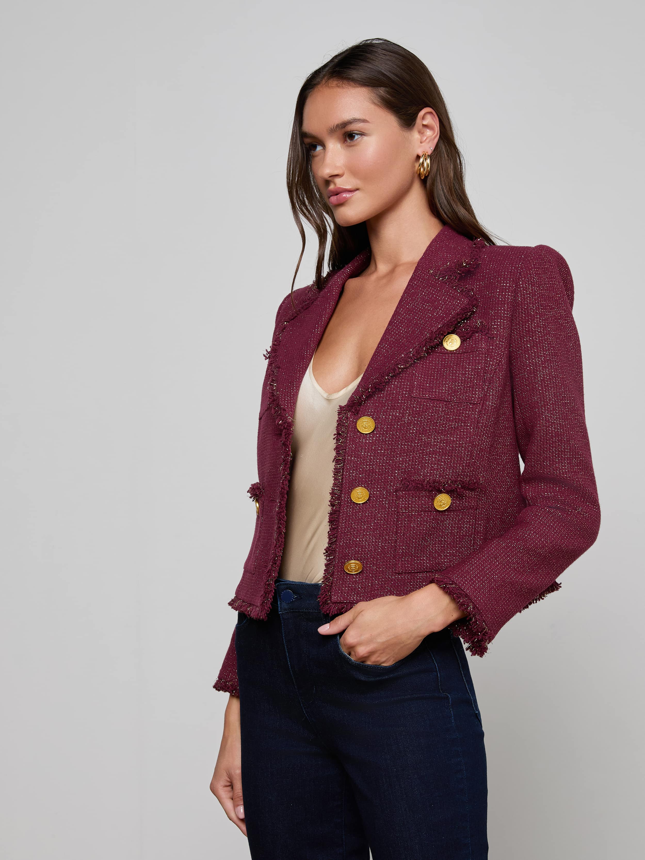 L'AGENCE - Sylvia Tweed Jacket - Image 2