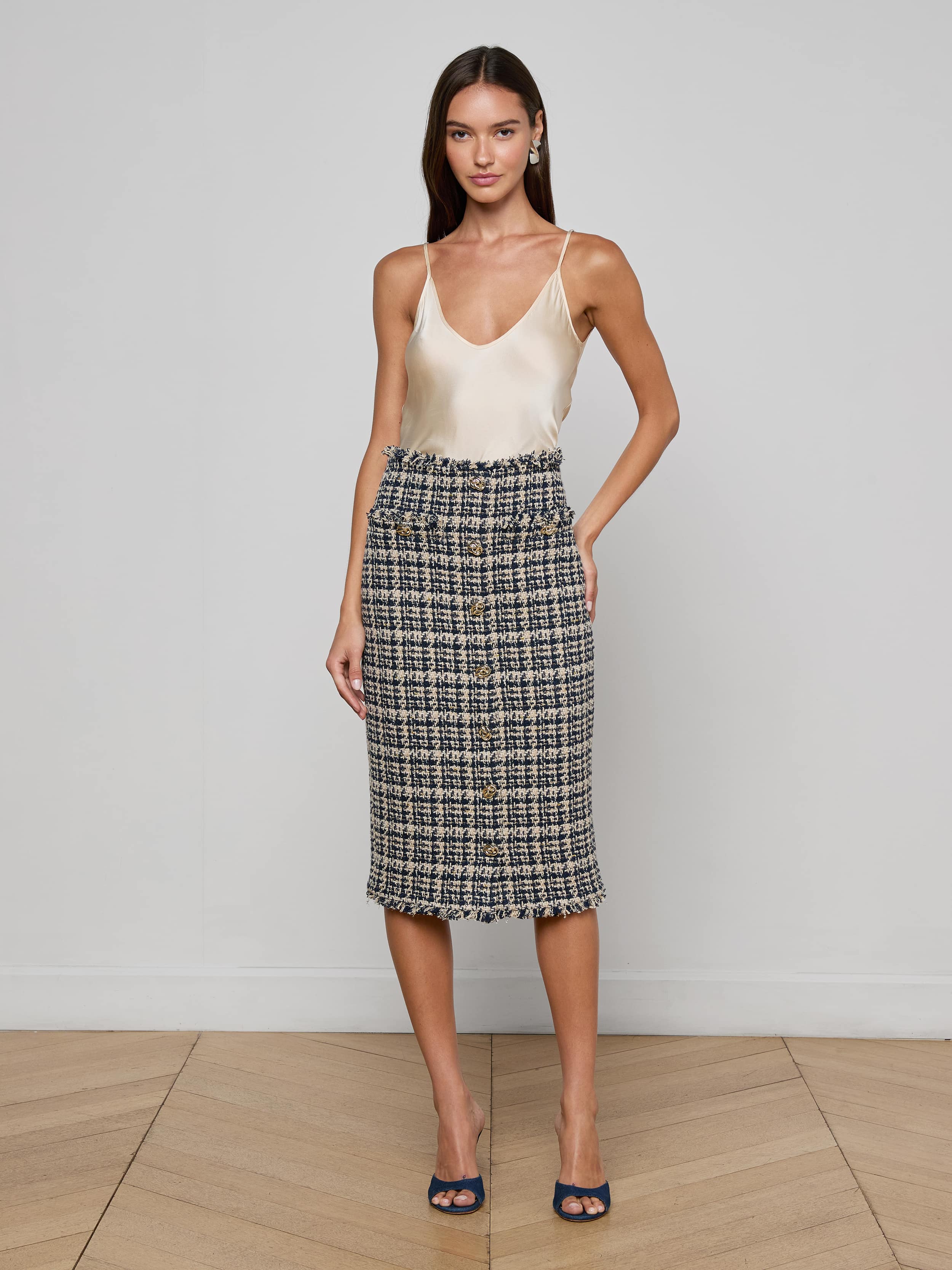 L'AGENCE - Tai Tweed Midi Skirt