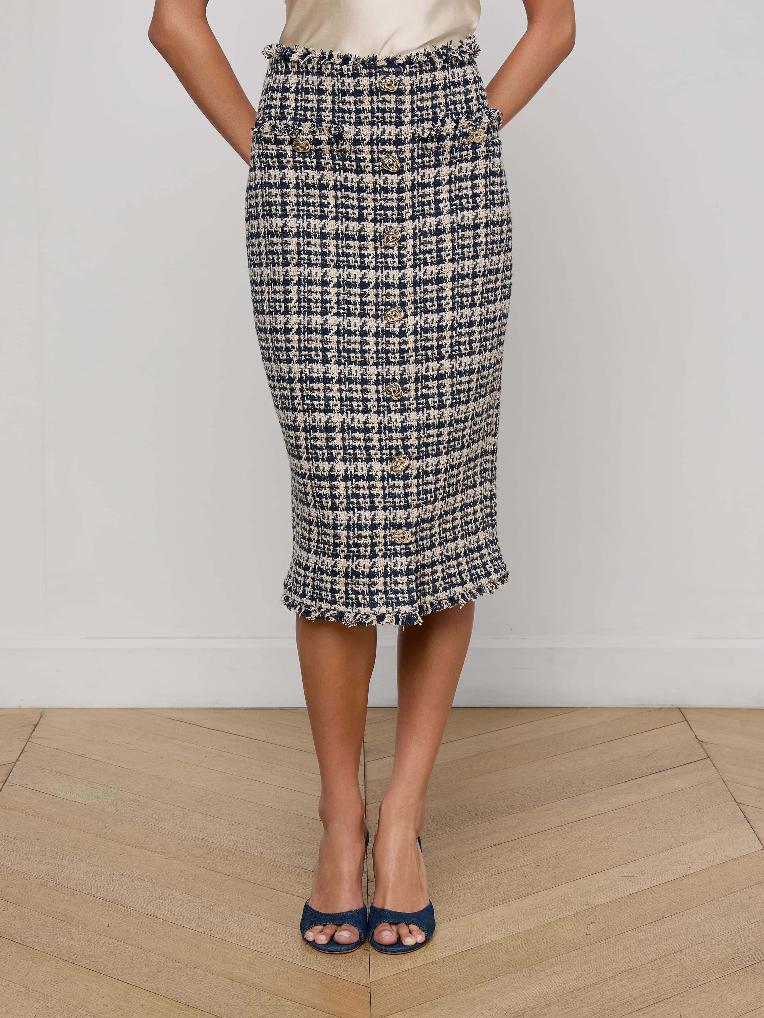 L'AGENCE - Tai Tweed Midi Skirt - Image 8