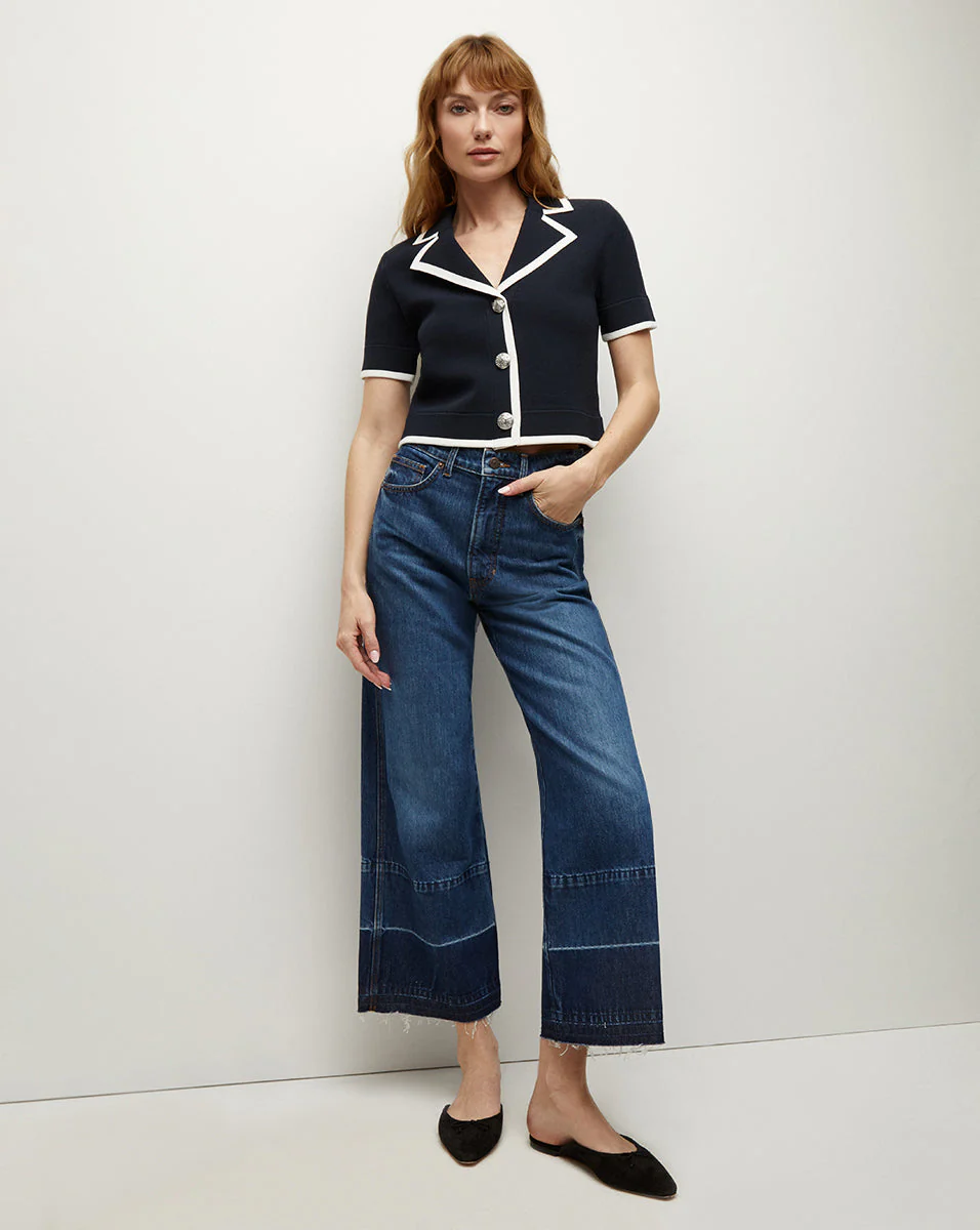 Veronica Beard - Taylor Released Hem Cropped Wide - Leg Jean