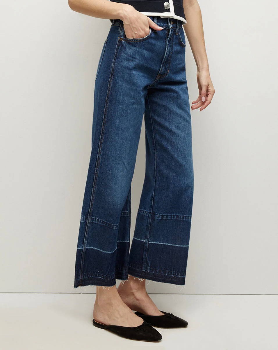 Veronica Beard - Taylor Released Hem Cropped Wide - Leg Jean - Image 2