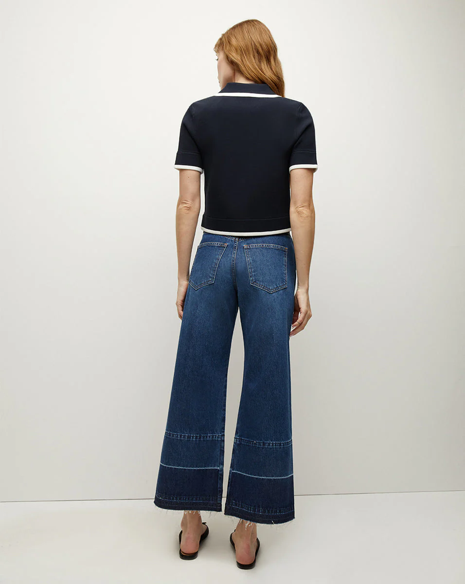 Veronica Beard - Taylor Released Hem Cropped Wide - Leg Jean - Image 3