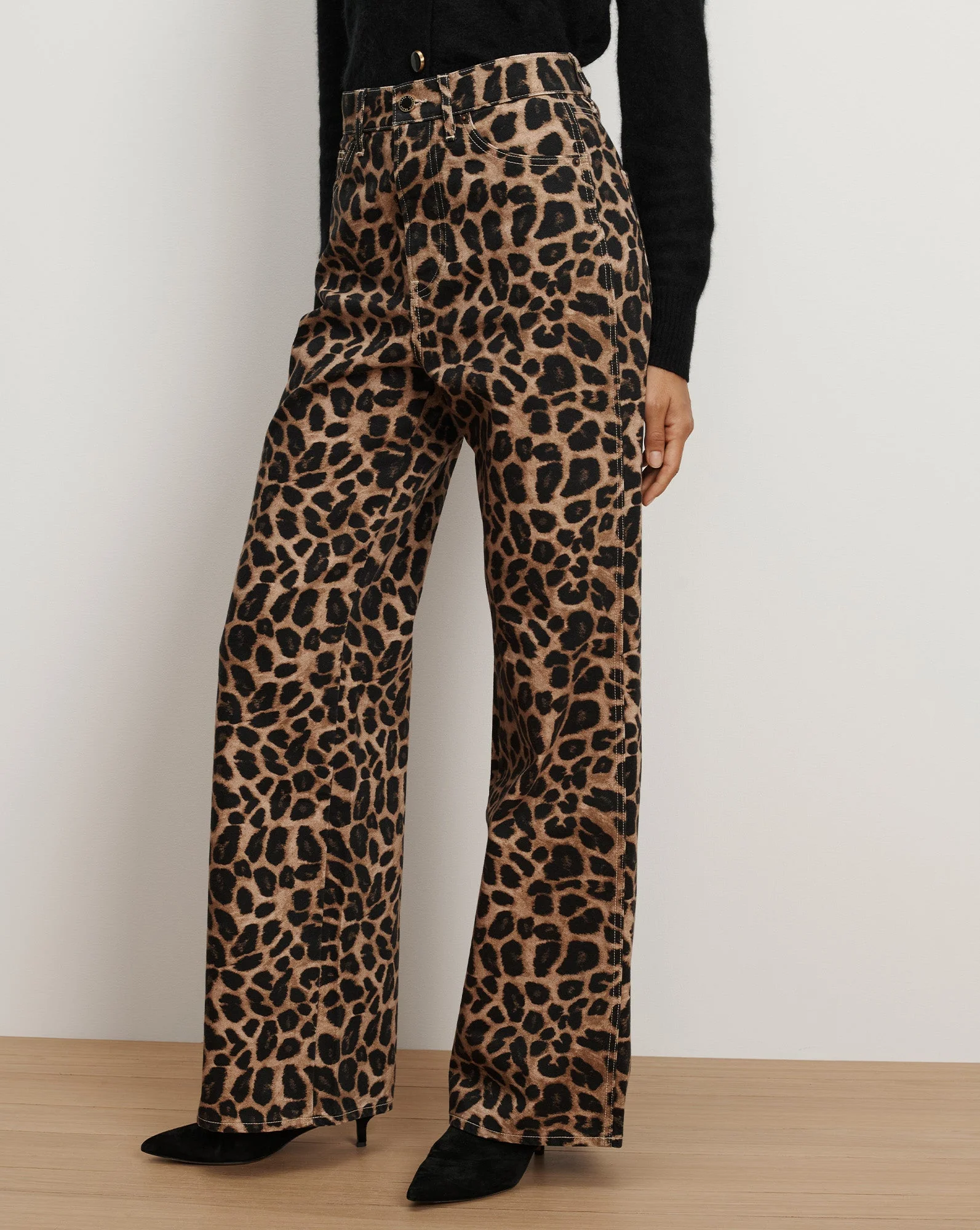 Veronica Beard - Taylor Leopard Wide - Leg Jean - Image 2