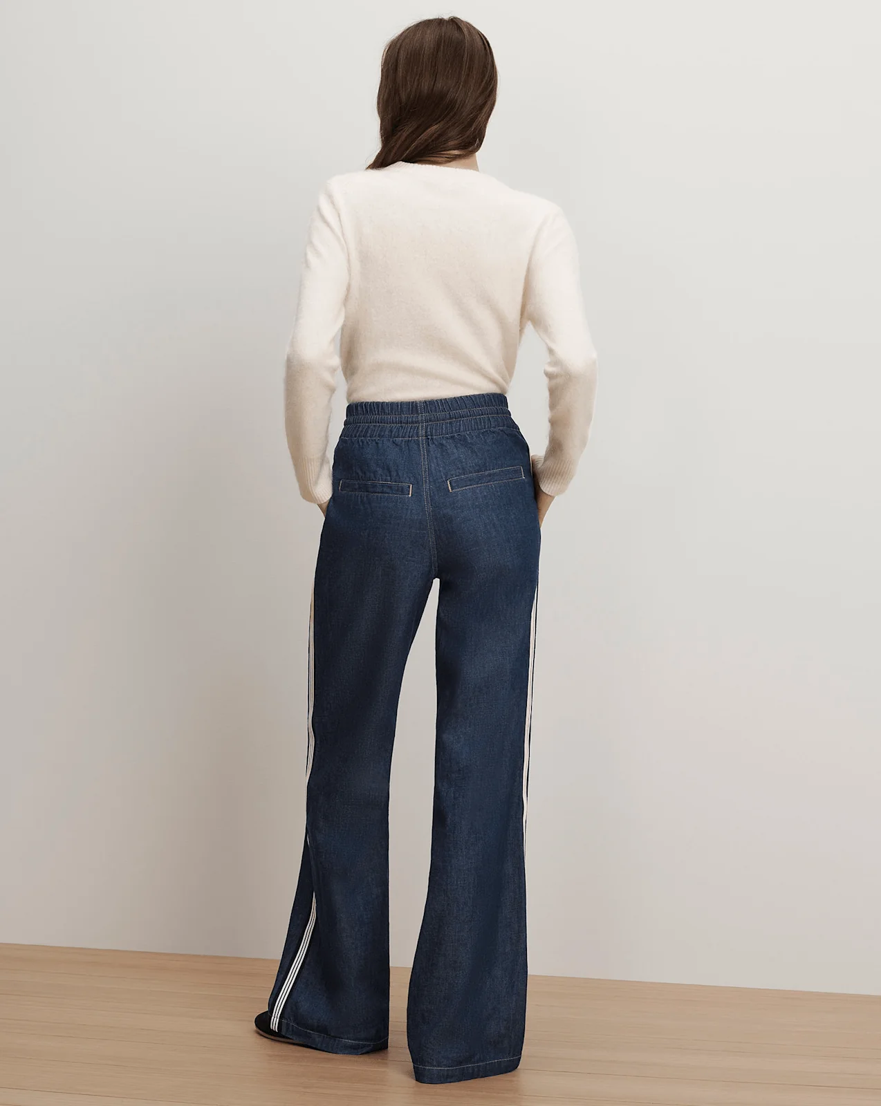 Veronica Beard - Taylor Track - Stripe Wide - Leg Jean - Image 5