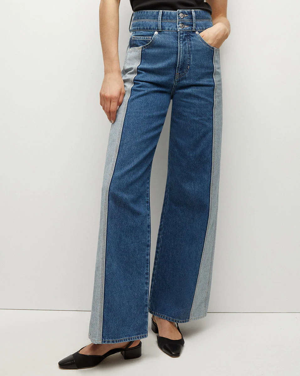 Veronica Beard - Taylor Two - Tone Wide - Leg Jean - Image 2