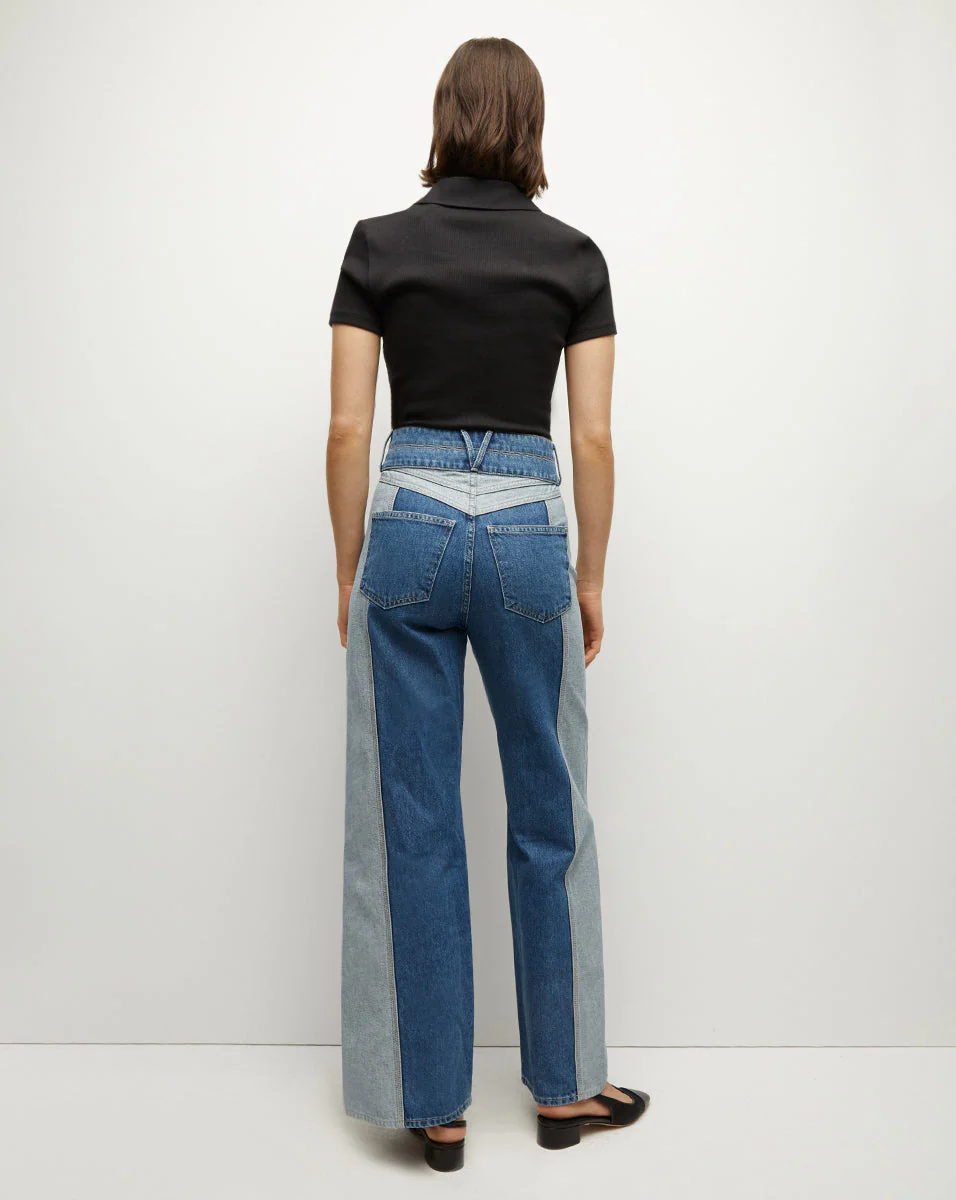 Veronica Beard - Taylor Two - Tone Wide - Leg Jean - Image 3