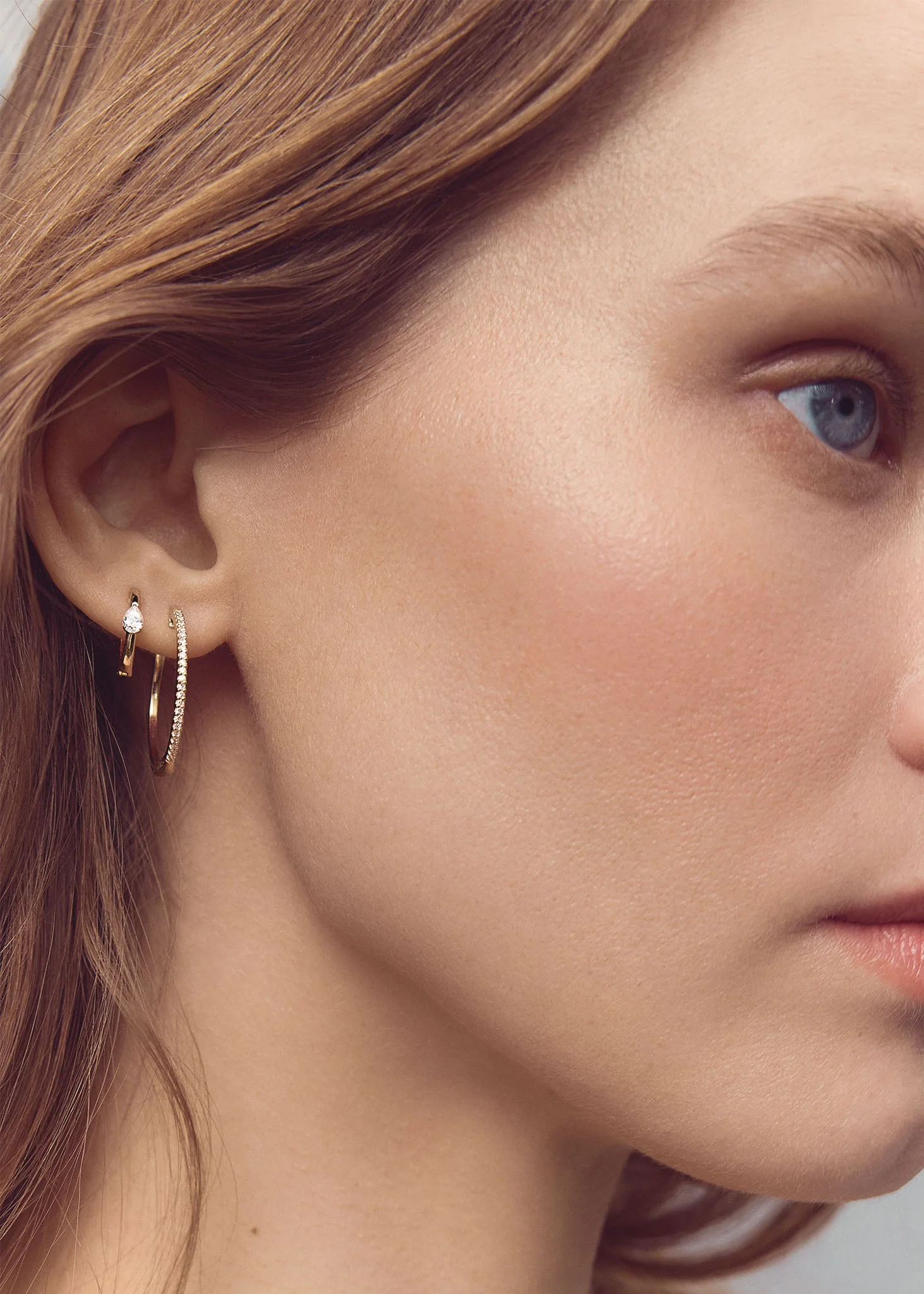 Kinn - Teardrop Huggie Earrings Diamond - Image 3
