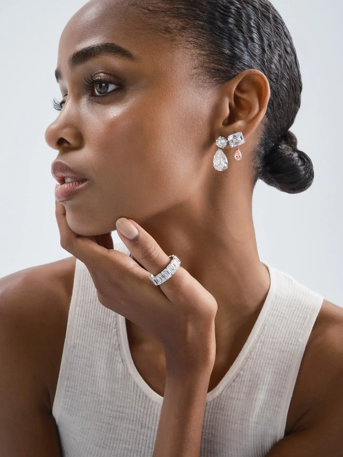 Aflalo - Tennis Drop Earrings in Mixed Gold - Image 8