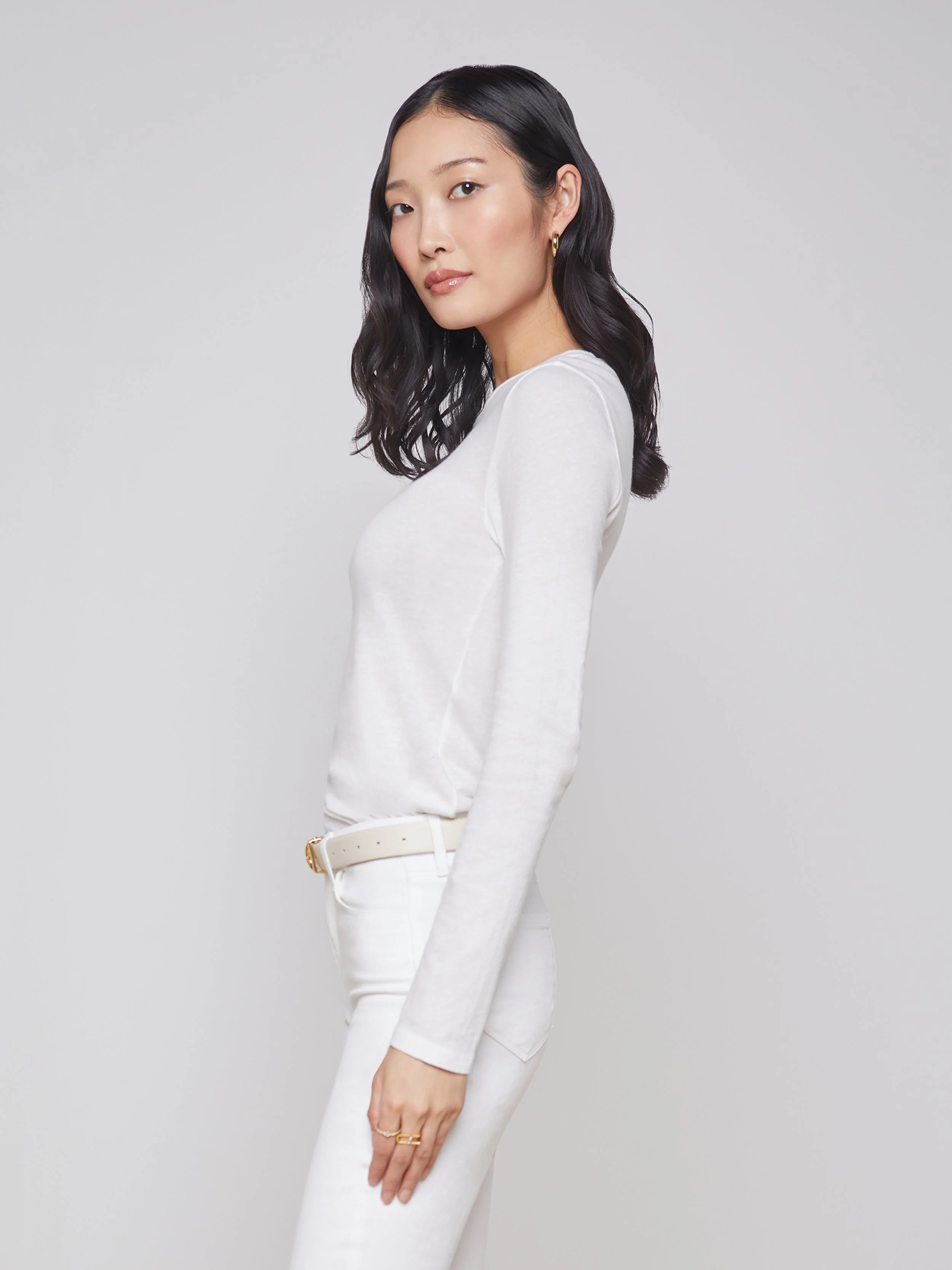 L'AGENCE - Tess Long Sleeve Tee - Image 3