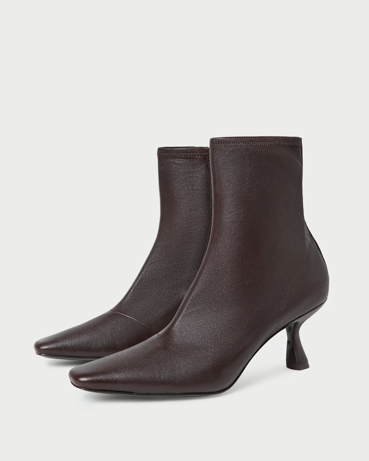 Loeffler Randall - Thandy Brown Leather Curved Heel Bootie - Image 4