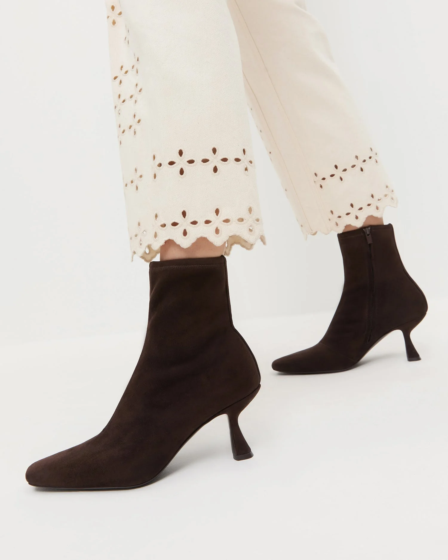 Loeffler Randall - Thandy Brown Suede Curved Heel Bootie - Image 2
