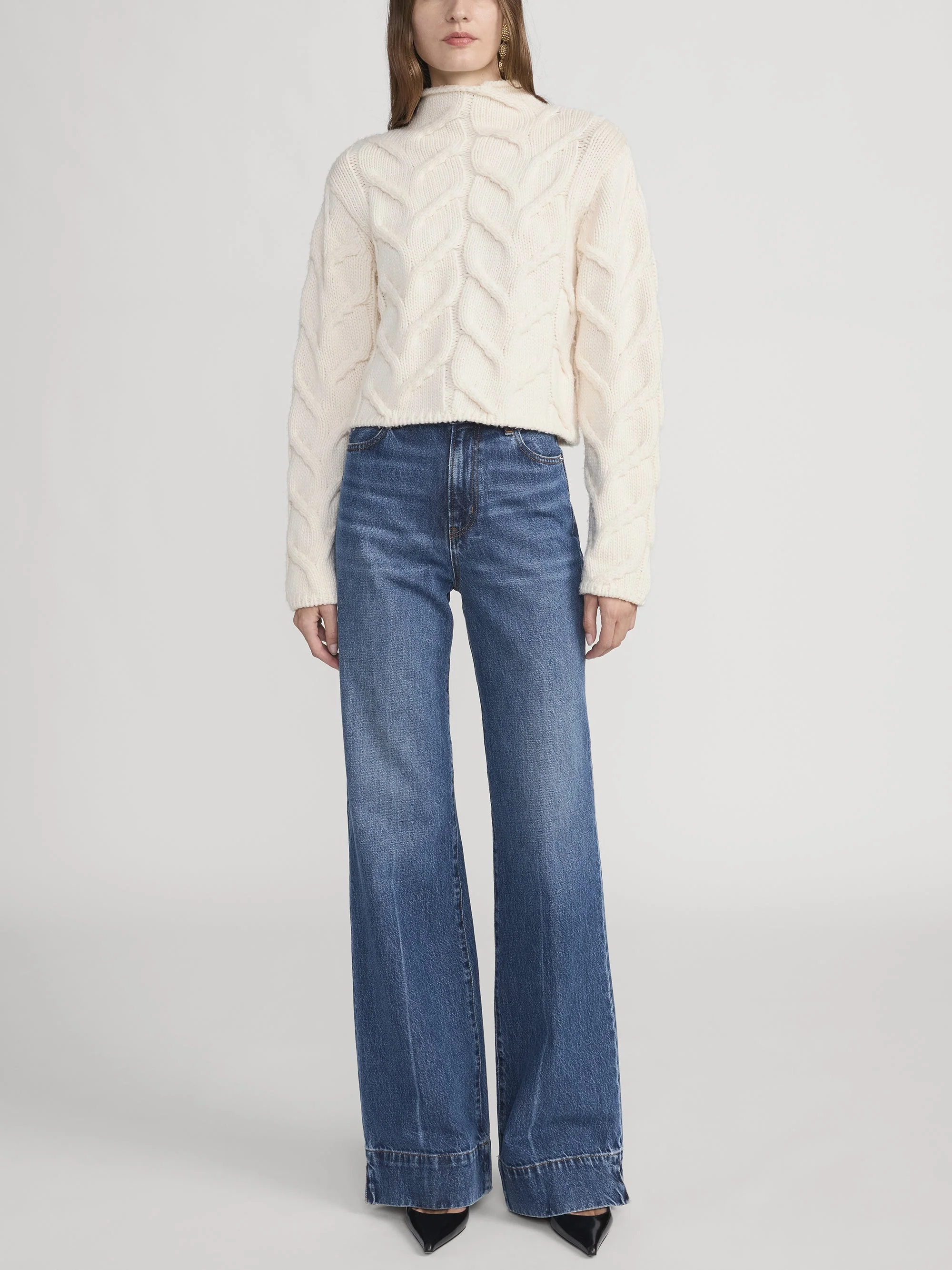 FRAME - The Cable Funnel Sweater - Image 2