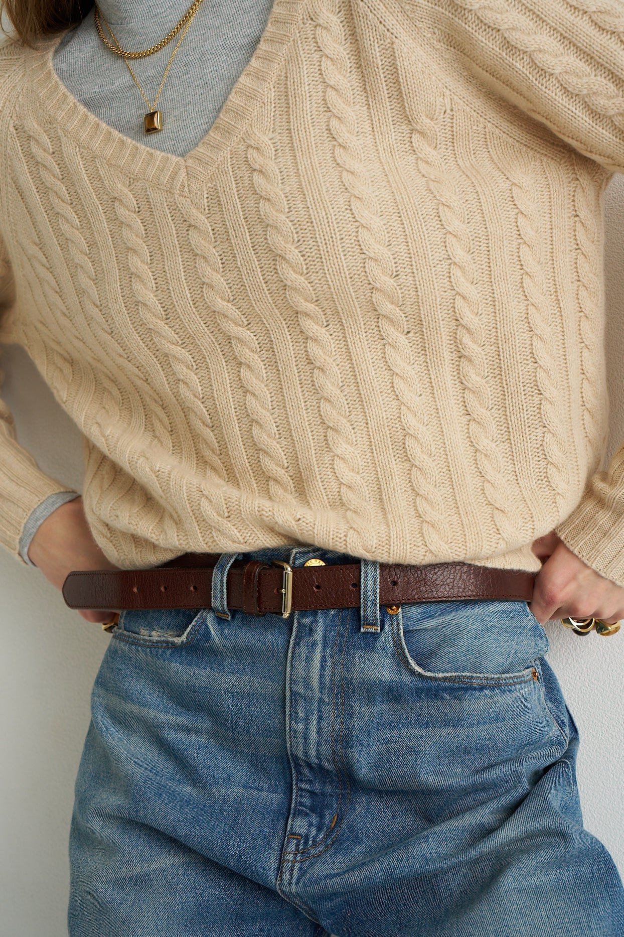Jamie Haller - The Cable V Fave in Creme - Image 12