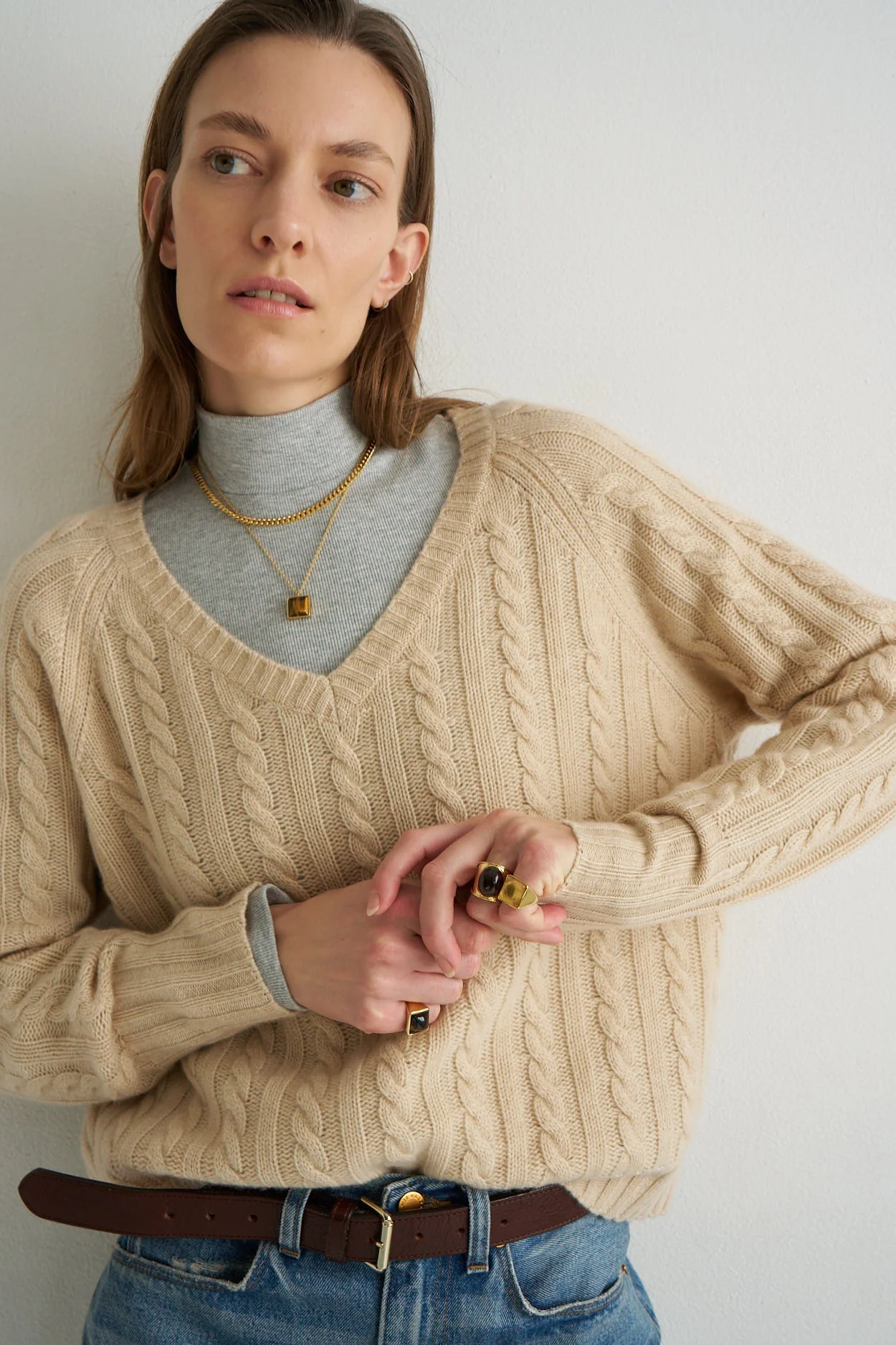 Jamie Haller - The Cable V Fave in Creme - Image 14