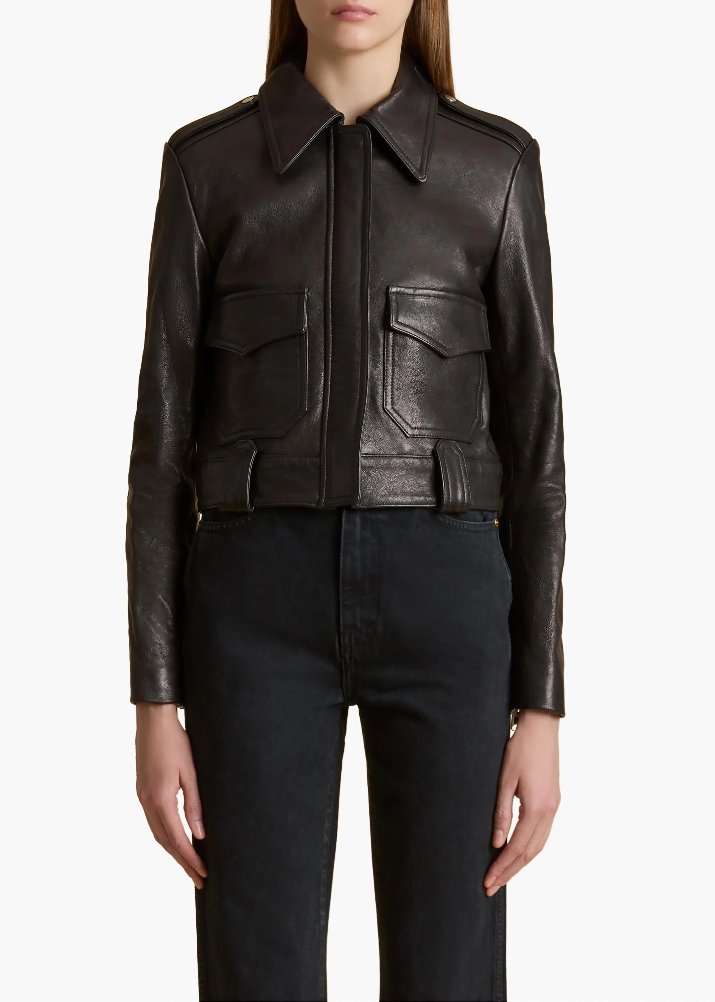 Khaite - Cordelia Jacket in Black Leather - Image 3
