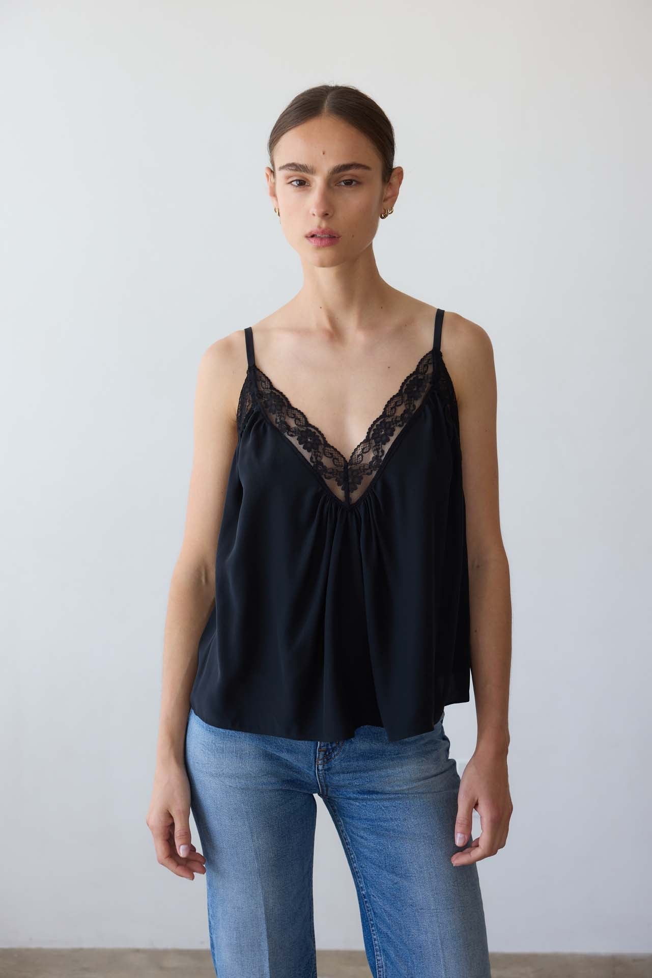 Jamie Haller - The Deep V Cami in Black - Image 18