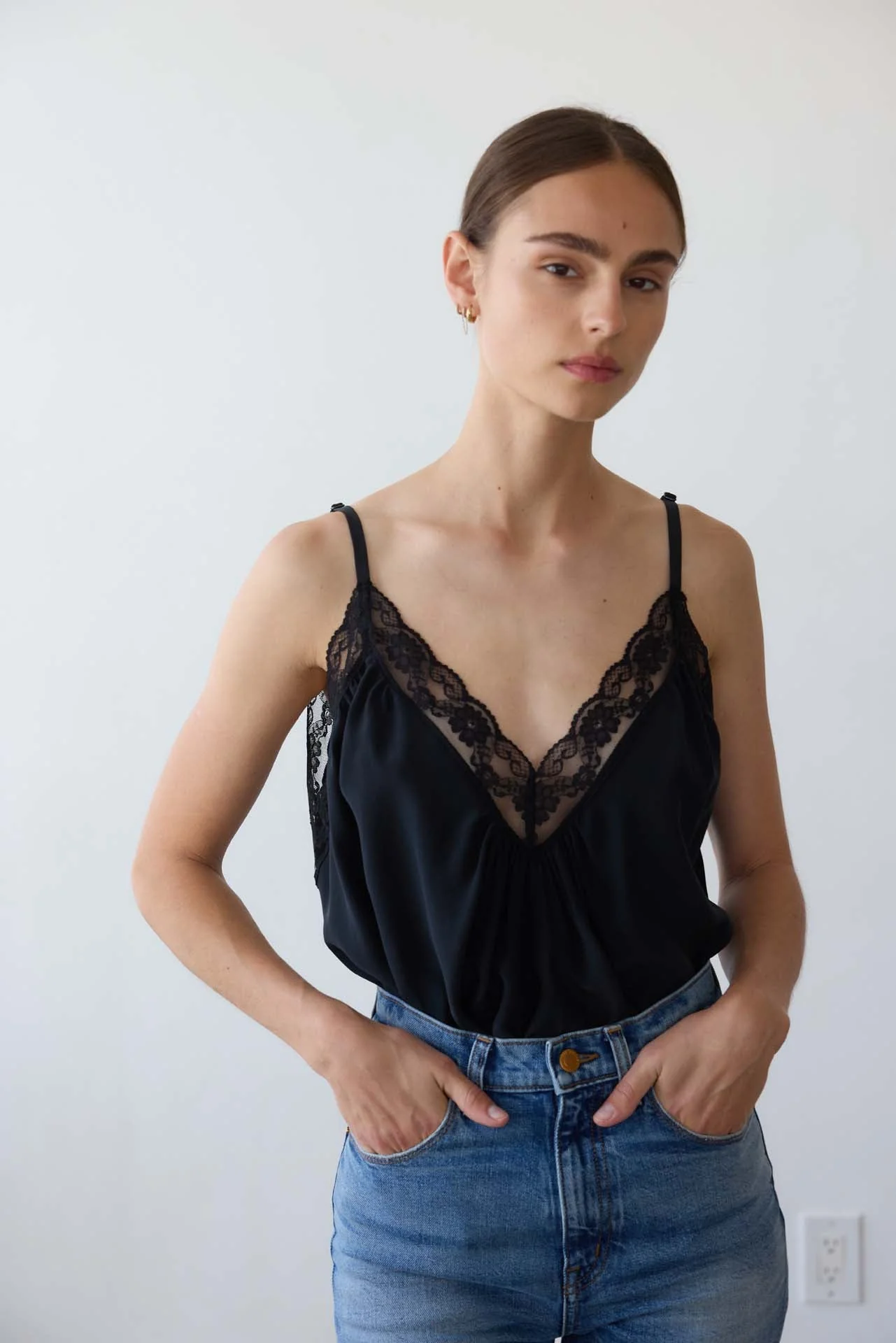 Jamie Haller - The Deep V Cami in Black - Image 5