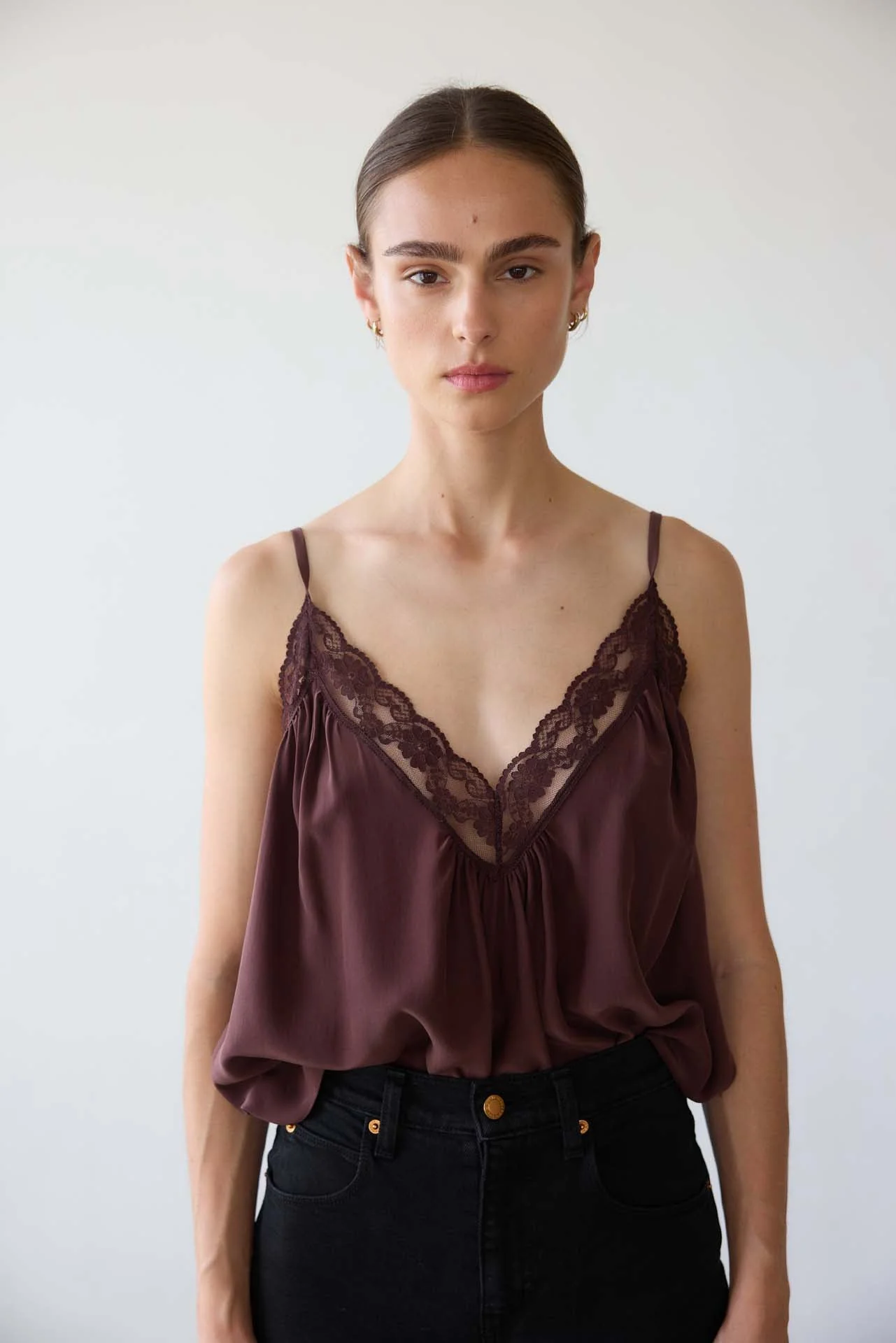 Jamie Haller - The Deep V Cami in Burgundy - Image 3