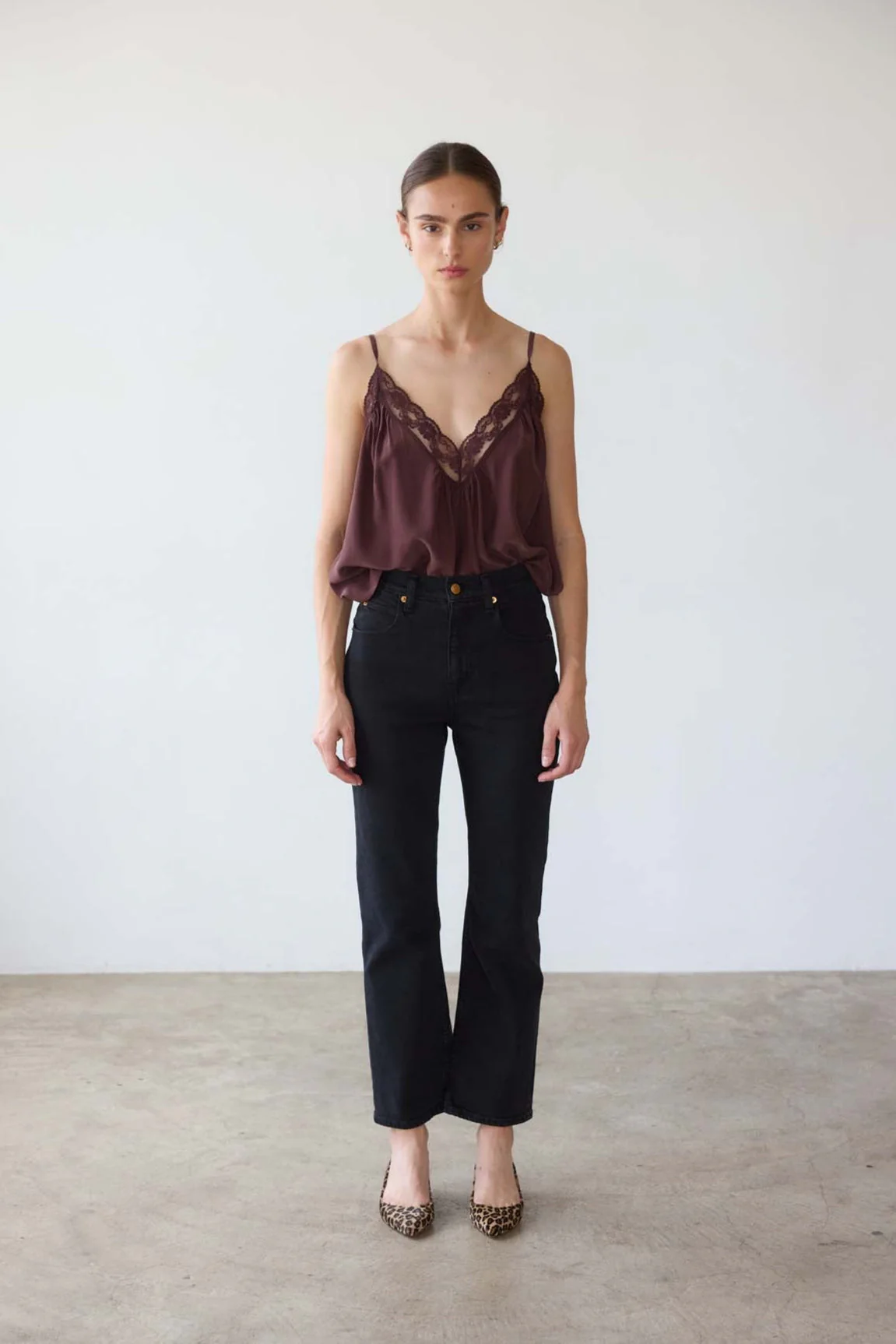 Jamie Haller - The Deep V Cami in Burgundy - Image 4
