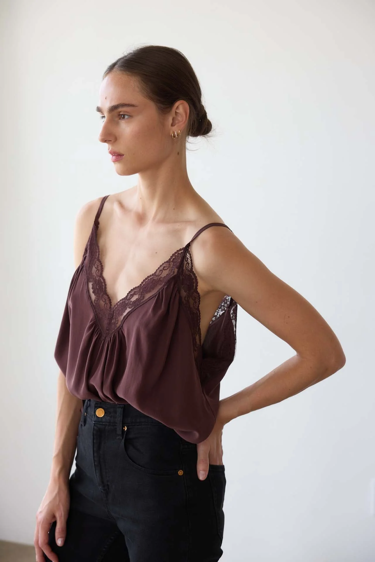 Jamie Haller - The Deep V Cami in Burgundy - Image 5