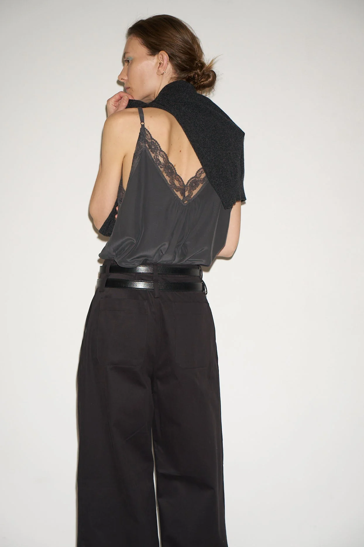 Jamie Haller - The Deep V Cami in Dark Grey - Image 10