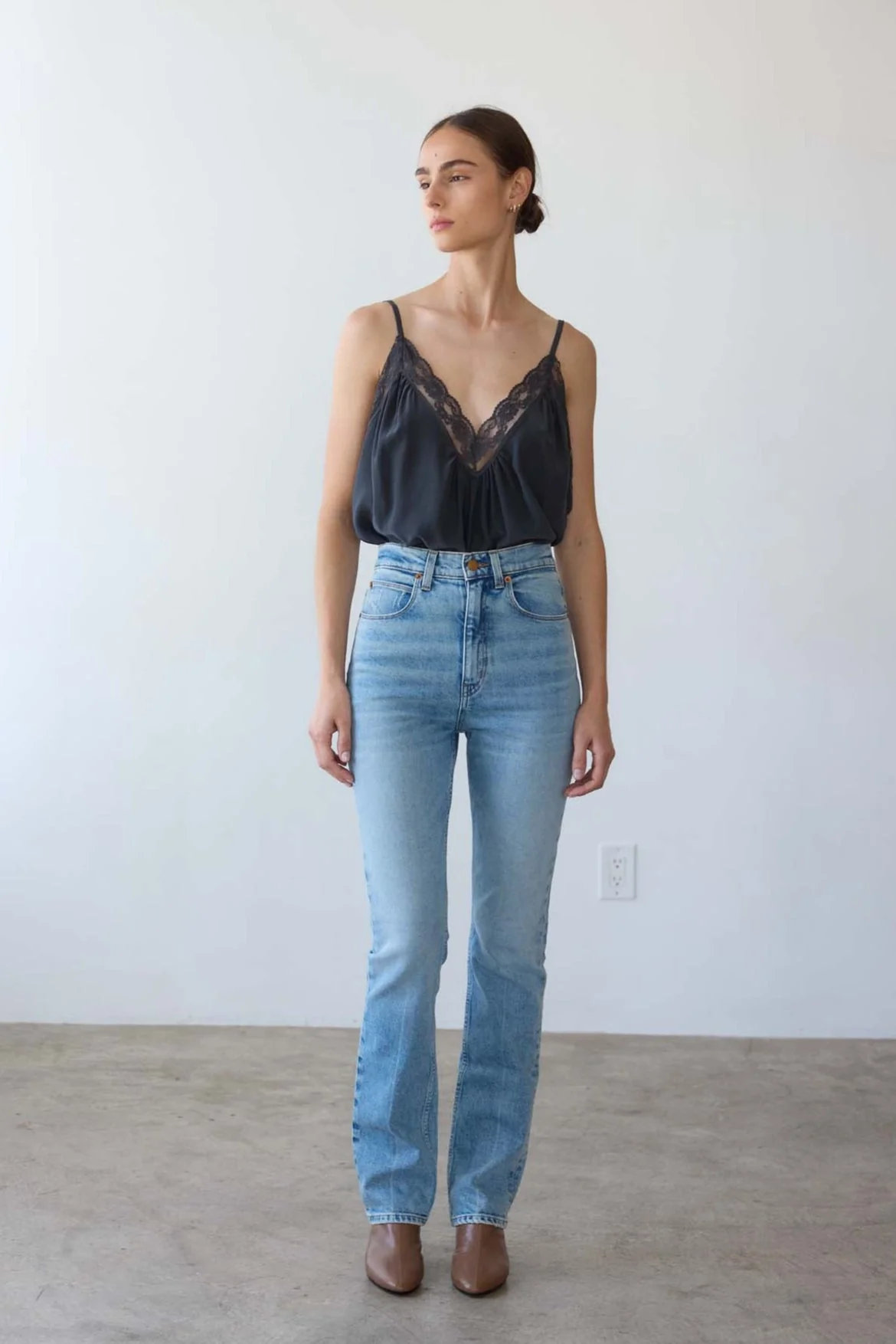 Jamie Haller - The Deep V Cami in Dark Grey - Image 5