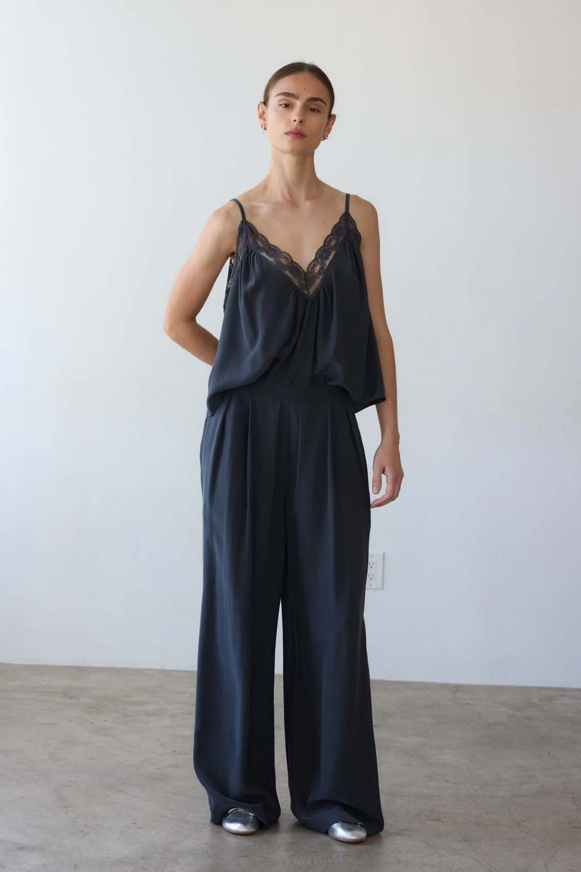 Jamie Haller - The Deep V Cami in Dark Grey - Image 7