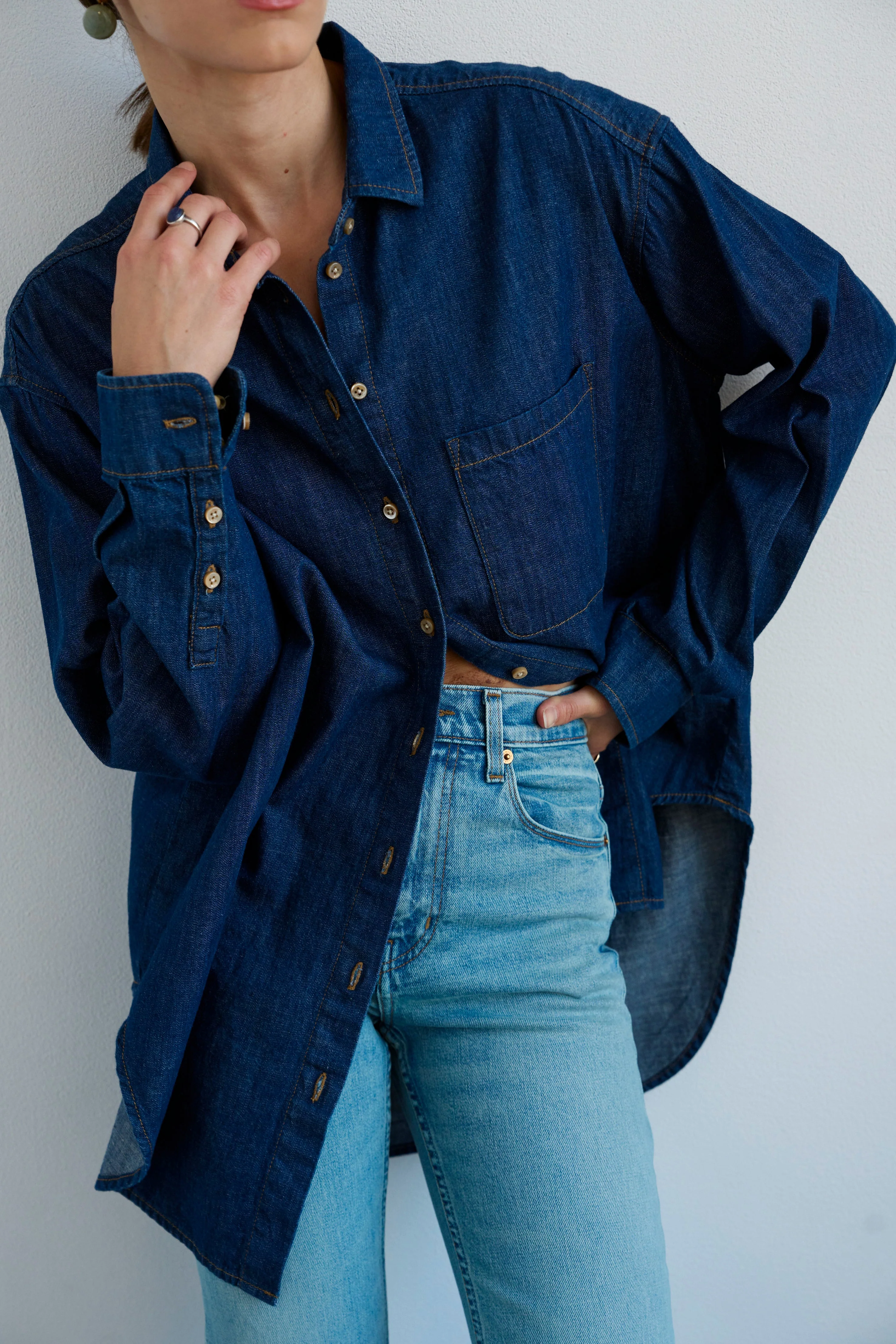 Jamie Haller - The Essential Shirt in Raw Rinse - Image 2
