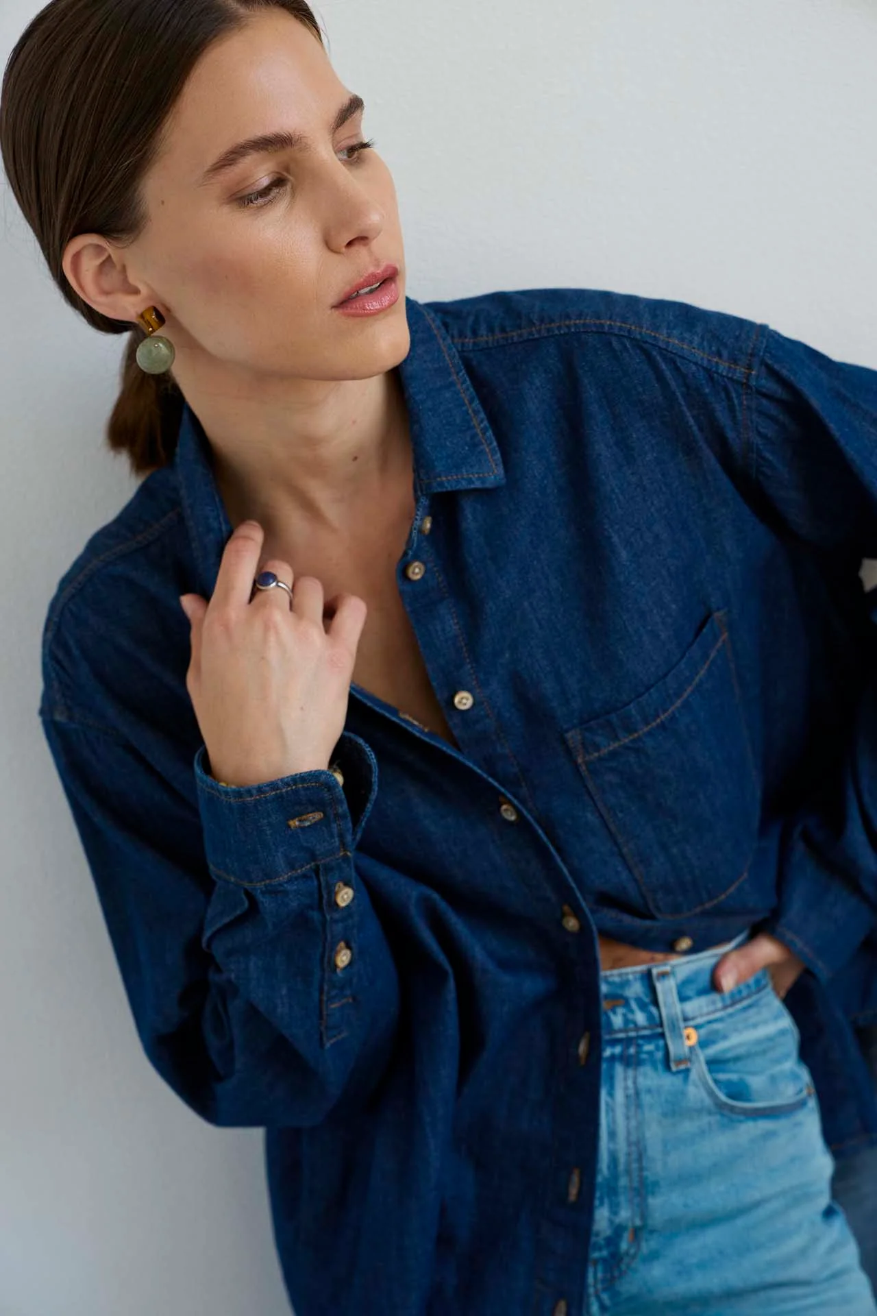Jamie Haller - The Essential Shirt in Raw Rinse - Image 8