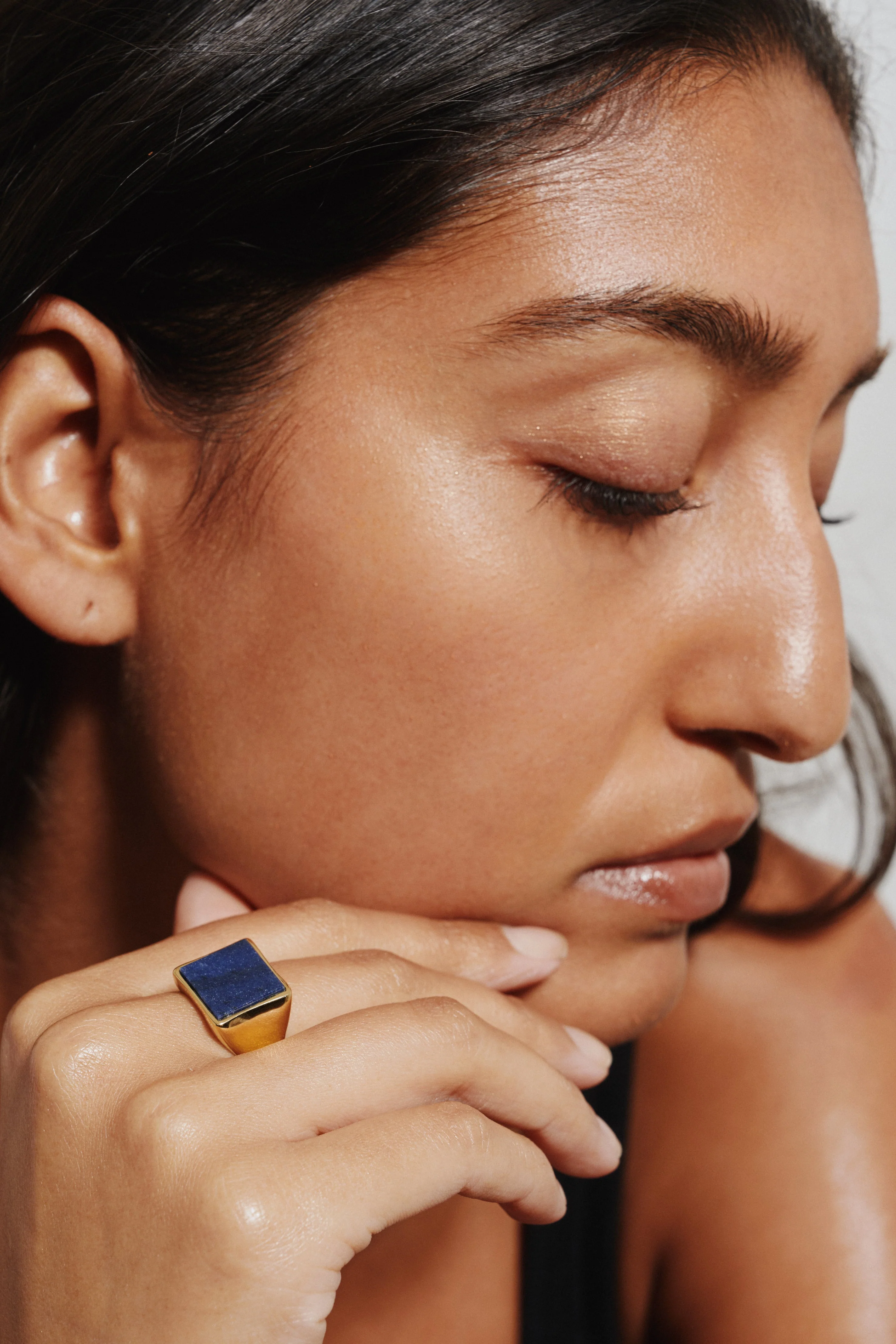 Jamie Haller - The Nina Flat Signet Ring in Blue Aventurine - Image 4