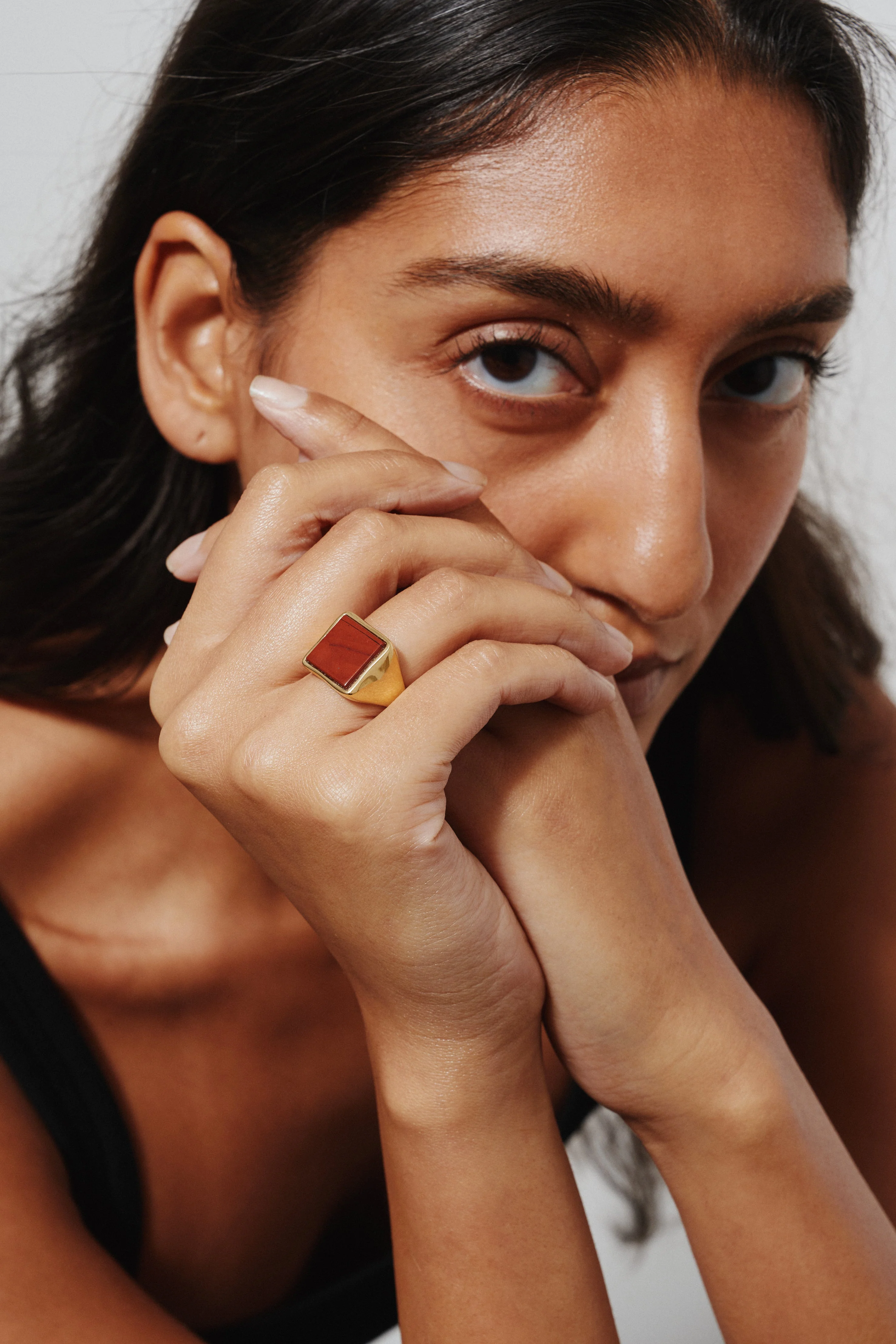 Jamie Haller - The Nina Flat Signet Ring in Red Jasper - Image 2