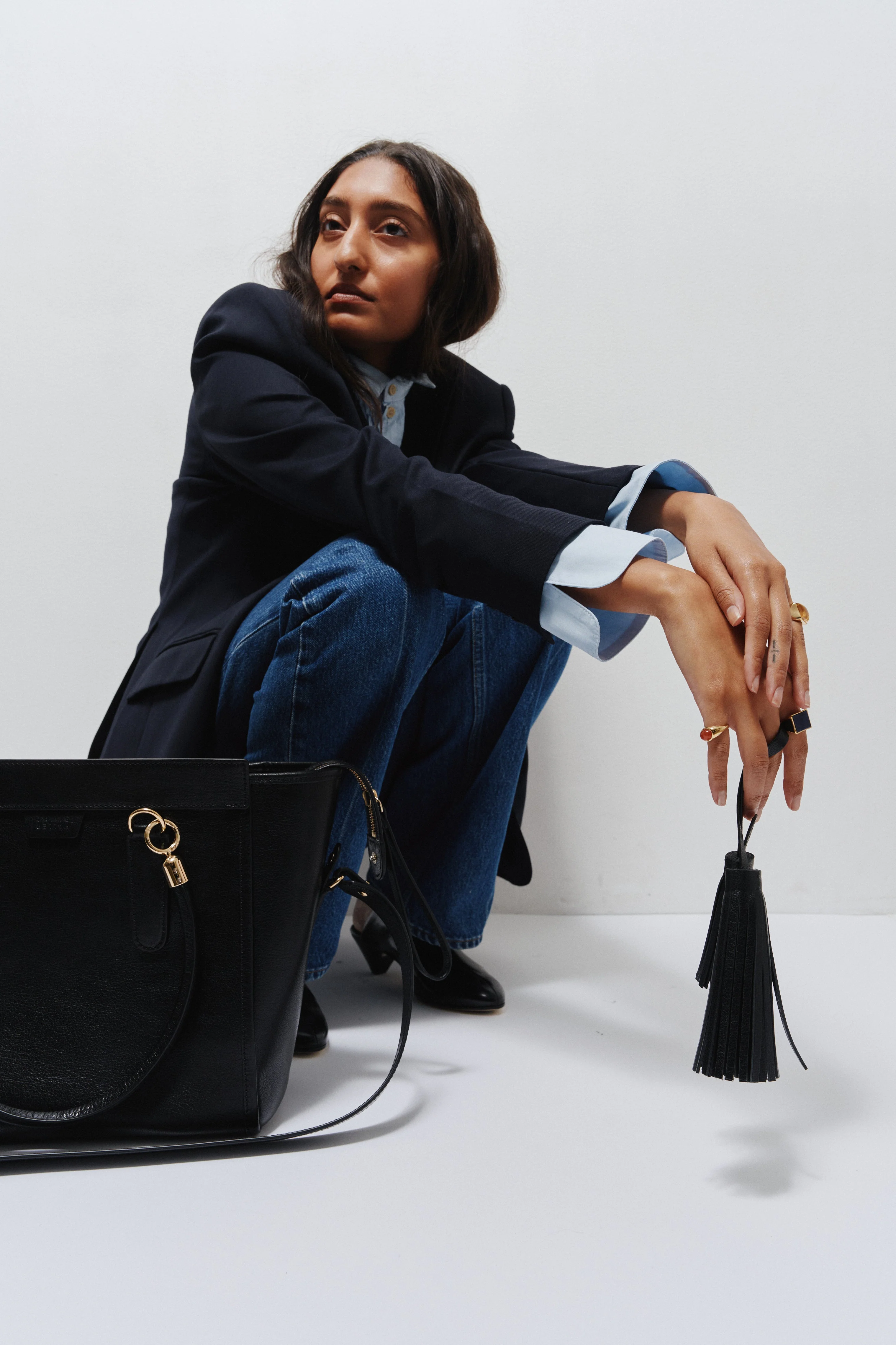 Jamie Haller - The Fringe Tassel Tie in Black - Image 2