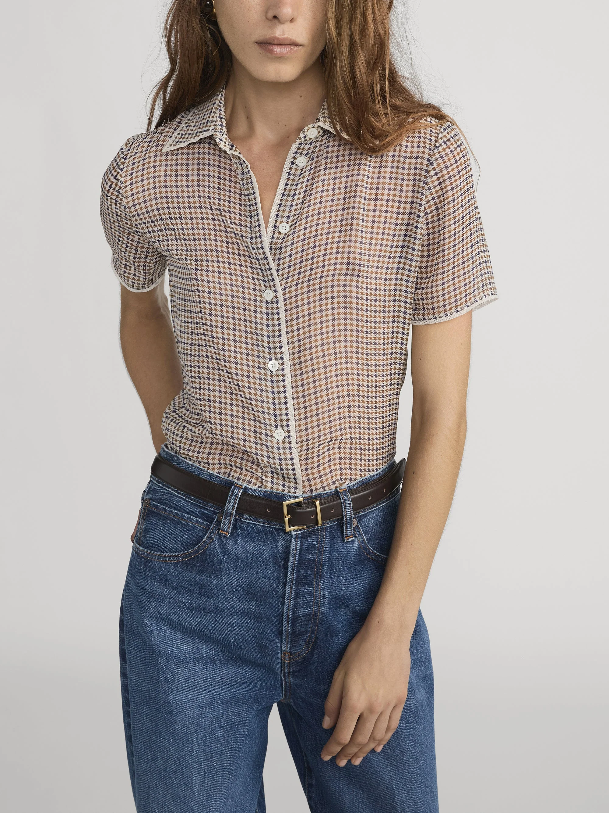 FRAME - The Silk Check Shirt - Image 3