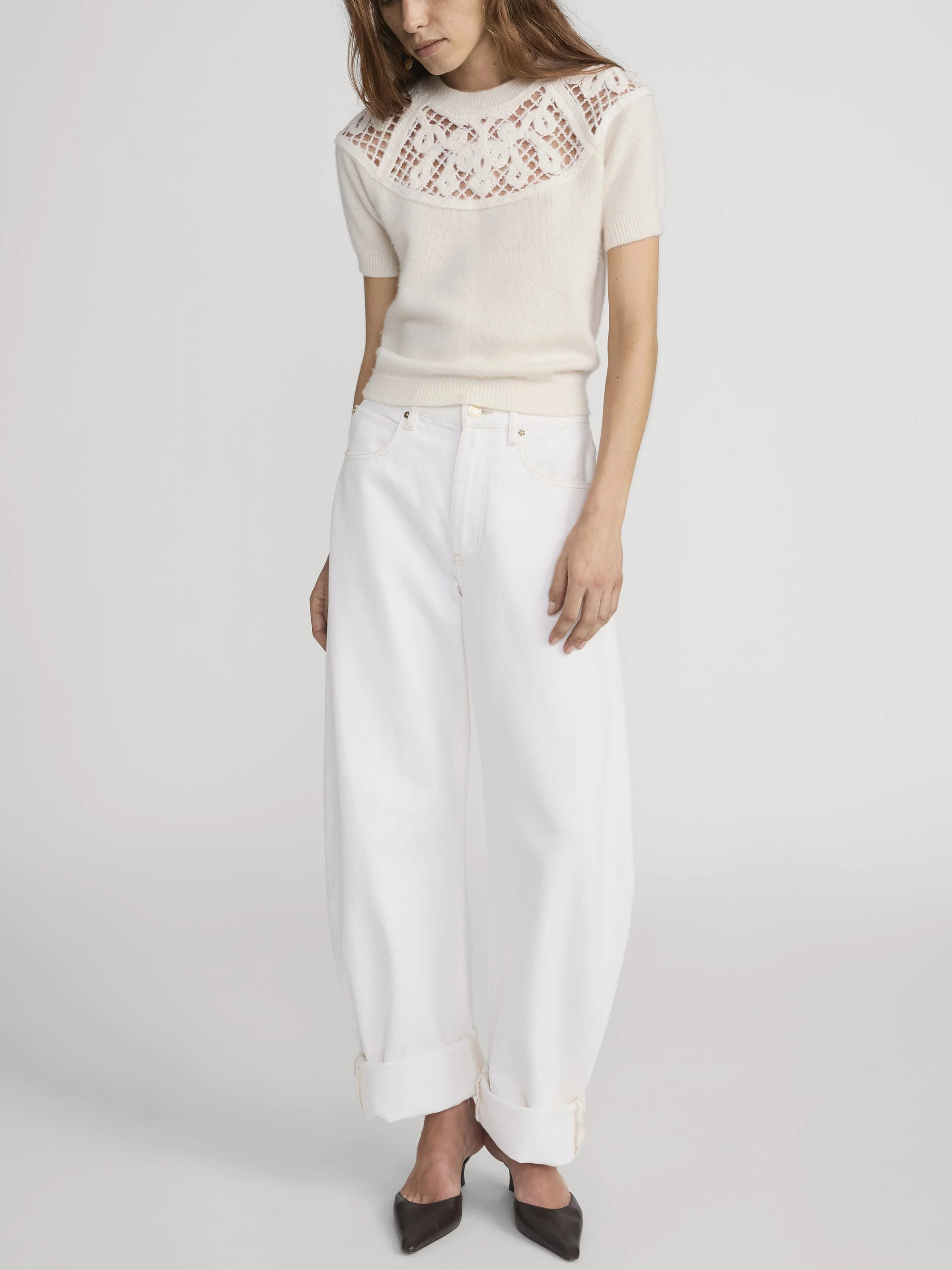 FRAME - The Lace Gathered Sweater - Image 2
